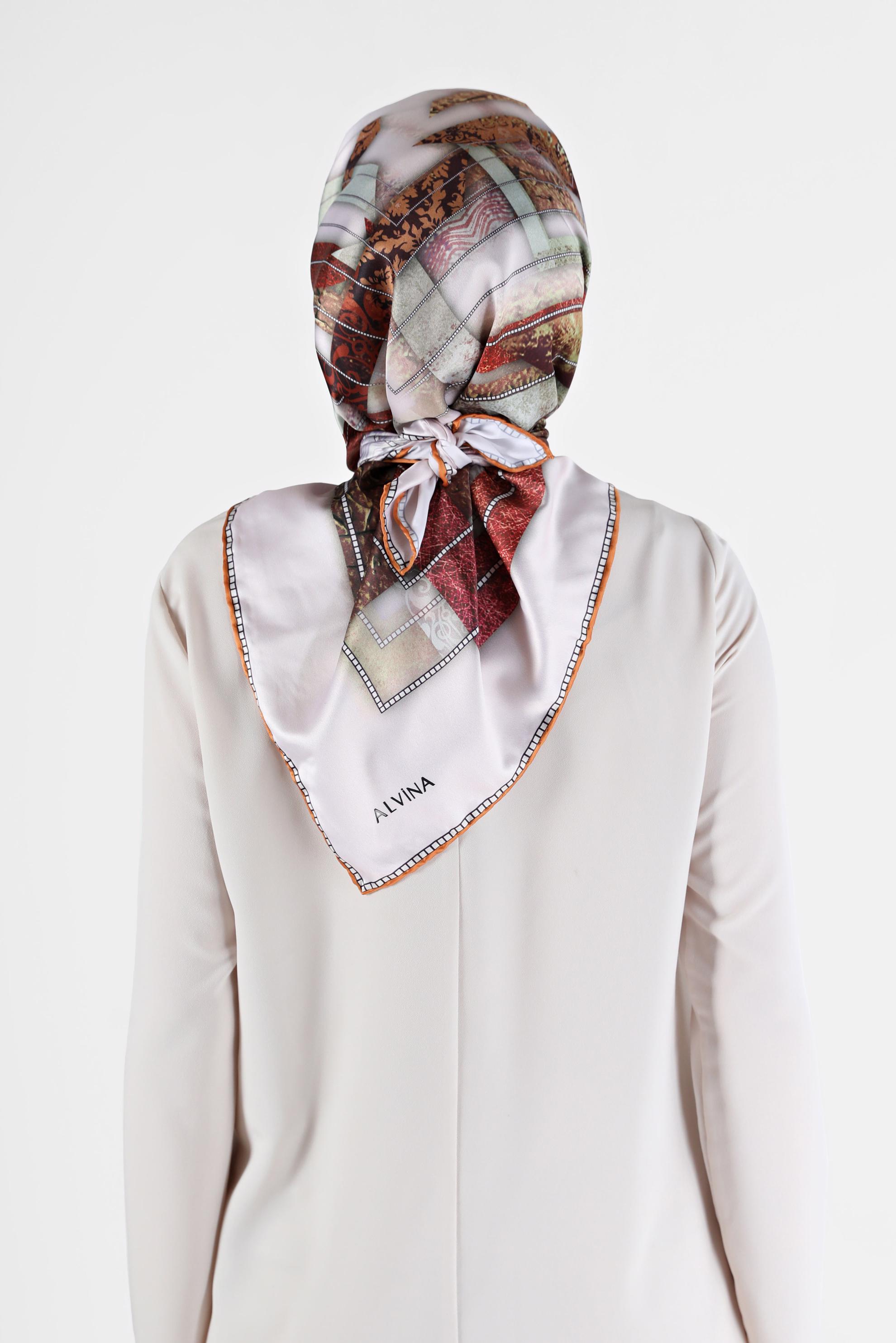 Tesettür giyim TURUNCU 31469 ALVİNA DİJİTAL EŞARP