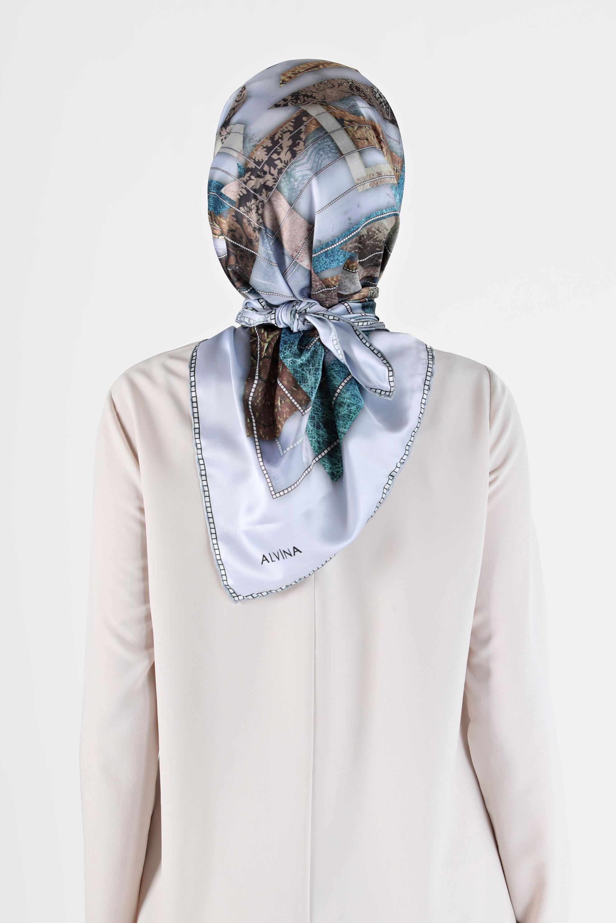 Tesettür giyim GÜMÜŞ 31469 ALVİNA DİJİTAL EŞARP