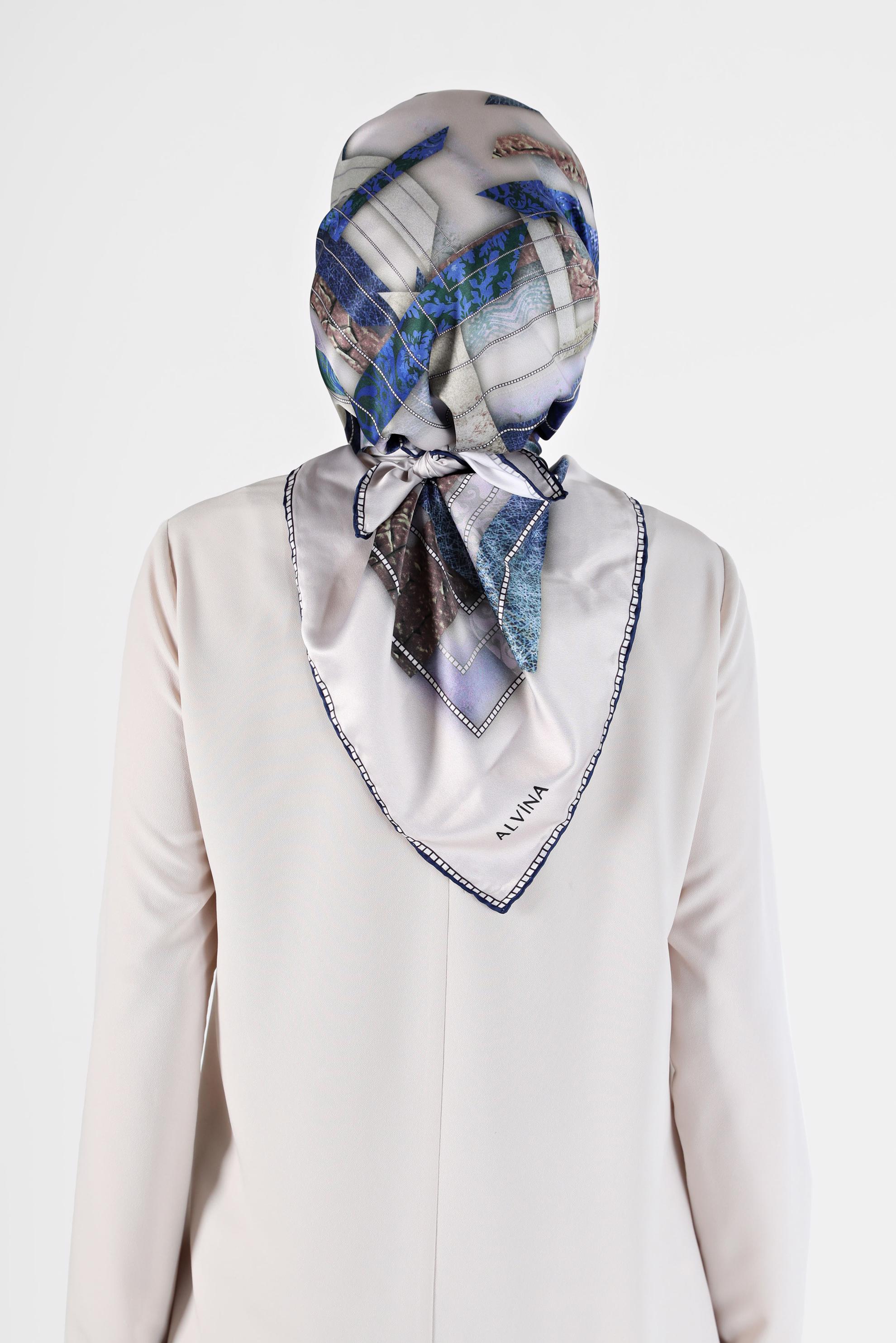 Tesettür giyim LACİVERT 31469 ALVİNA DİJİTAL EŞARP