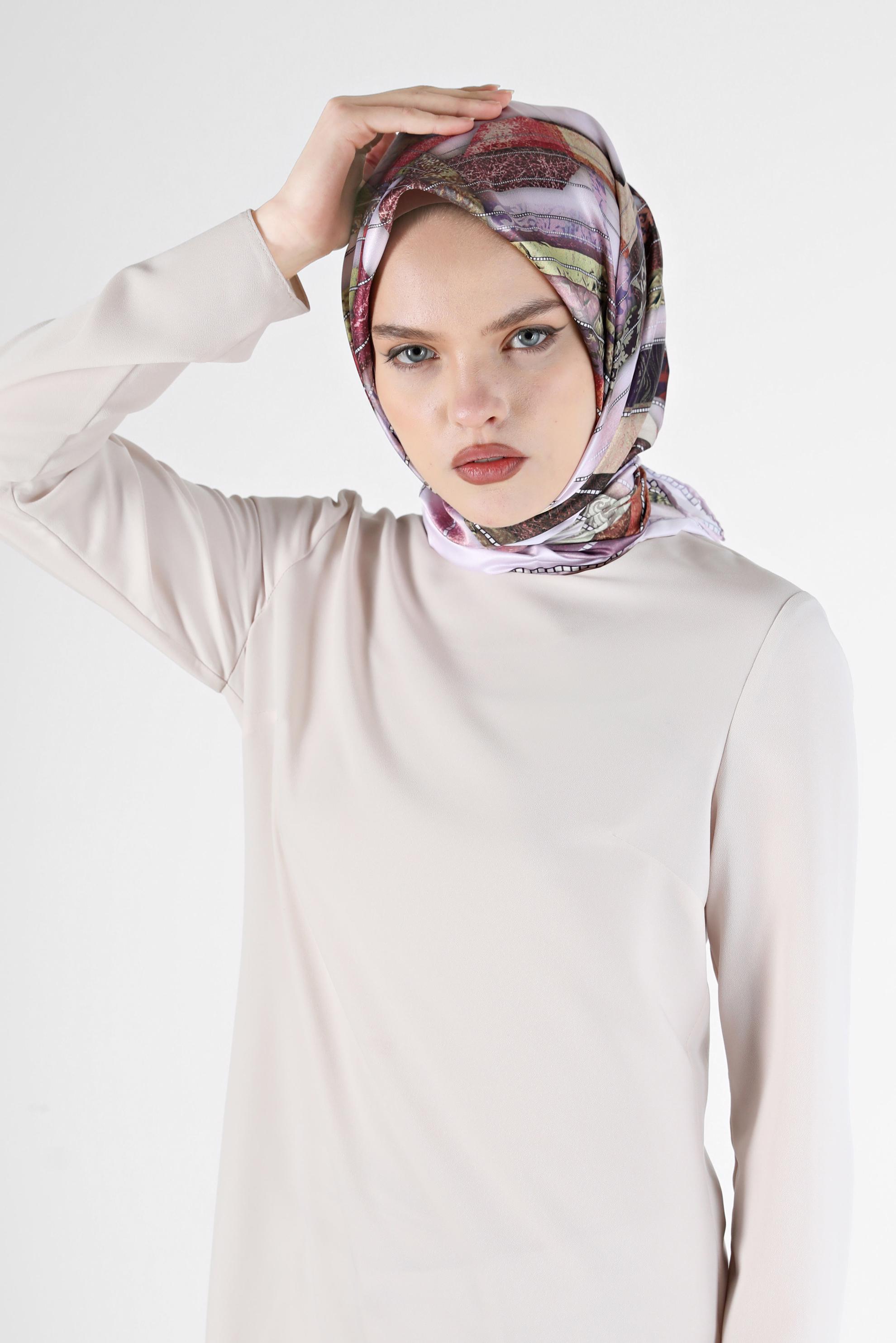 Tesettür giyim PUDRA 31469 ALVİNA DİJİTAL EŞARP