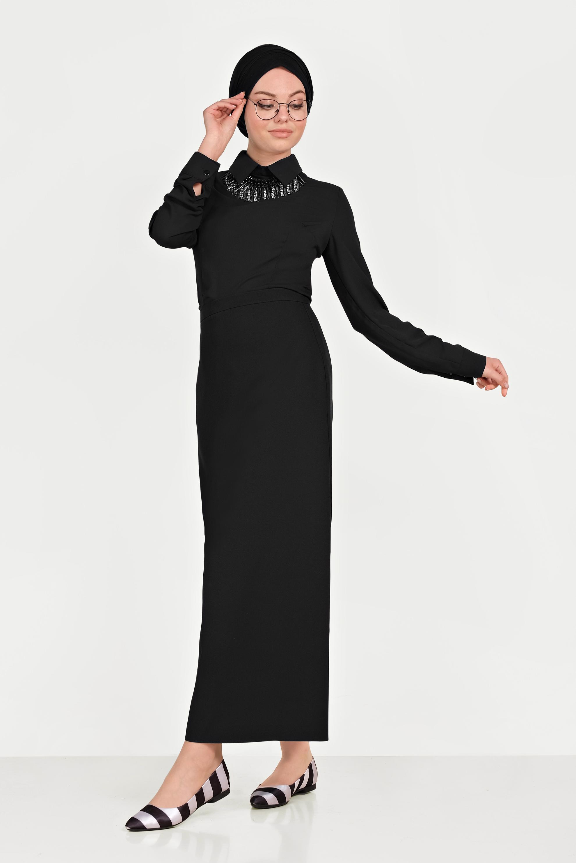 Tesettür giyim SİYAH YÜKSEK BEL ETEK 60068	