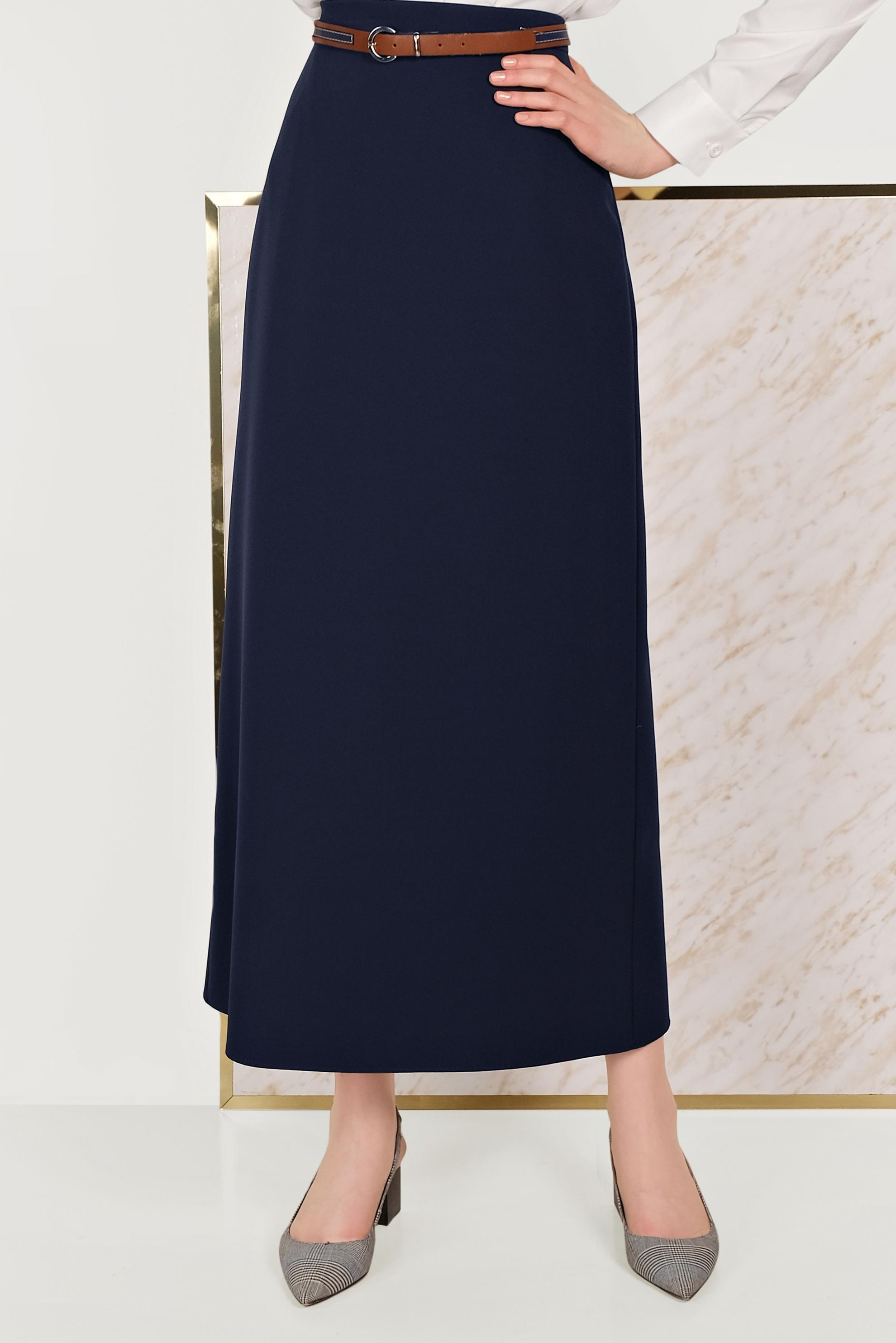 Tesettür giyim LACİVERT YÜKSEK BEL ETEK 60068	