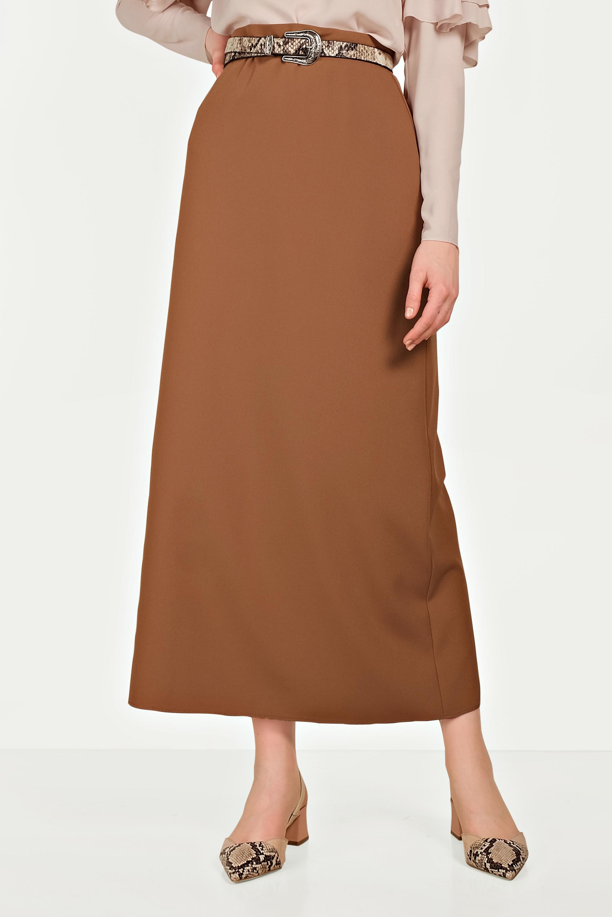 Tesettür giyim TABA YÜKSEK BEL ETEK 60068	