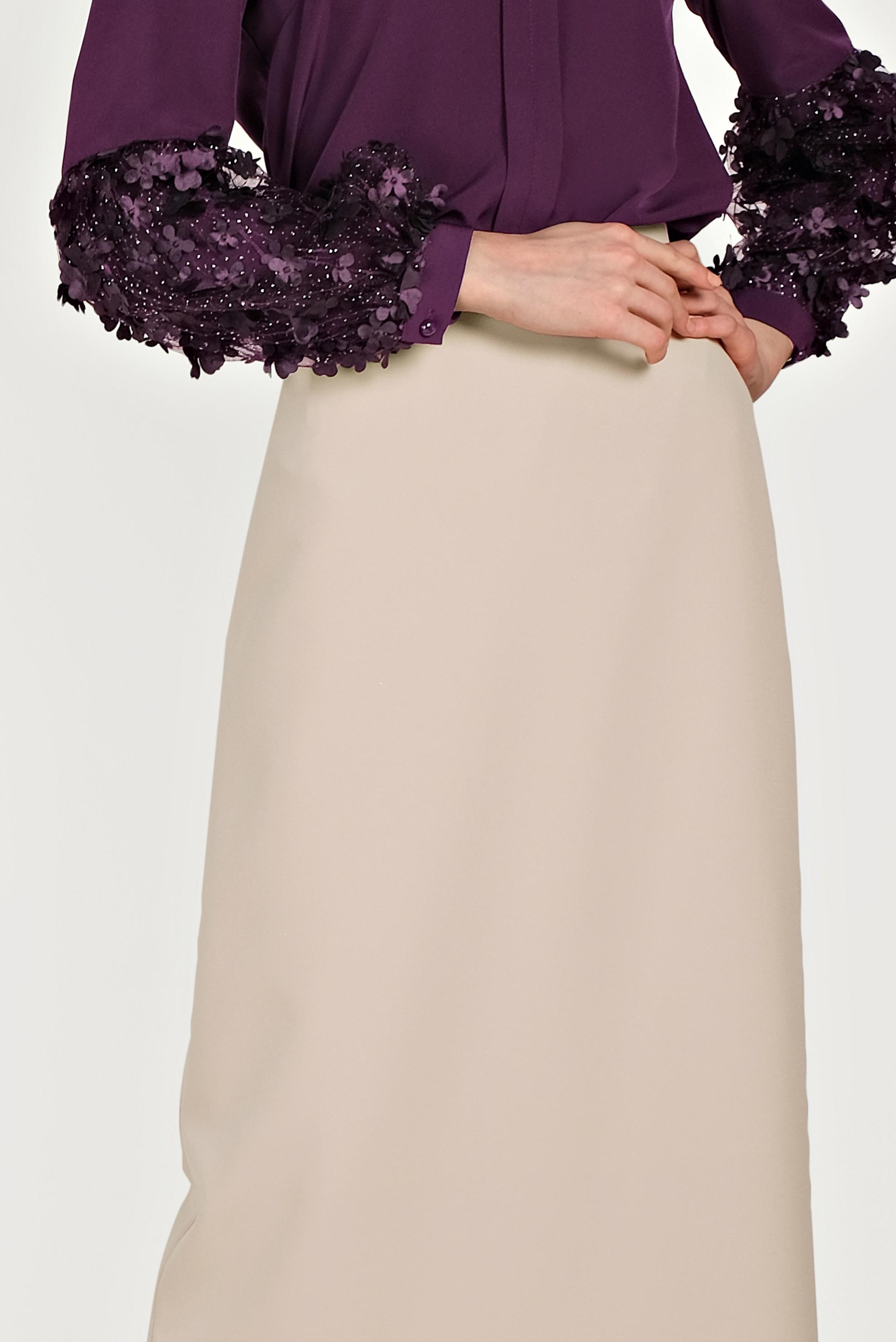 Tesettür giyim BEJ YÜKSEK BEL ETEK 60068	