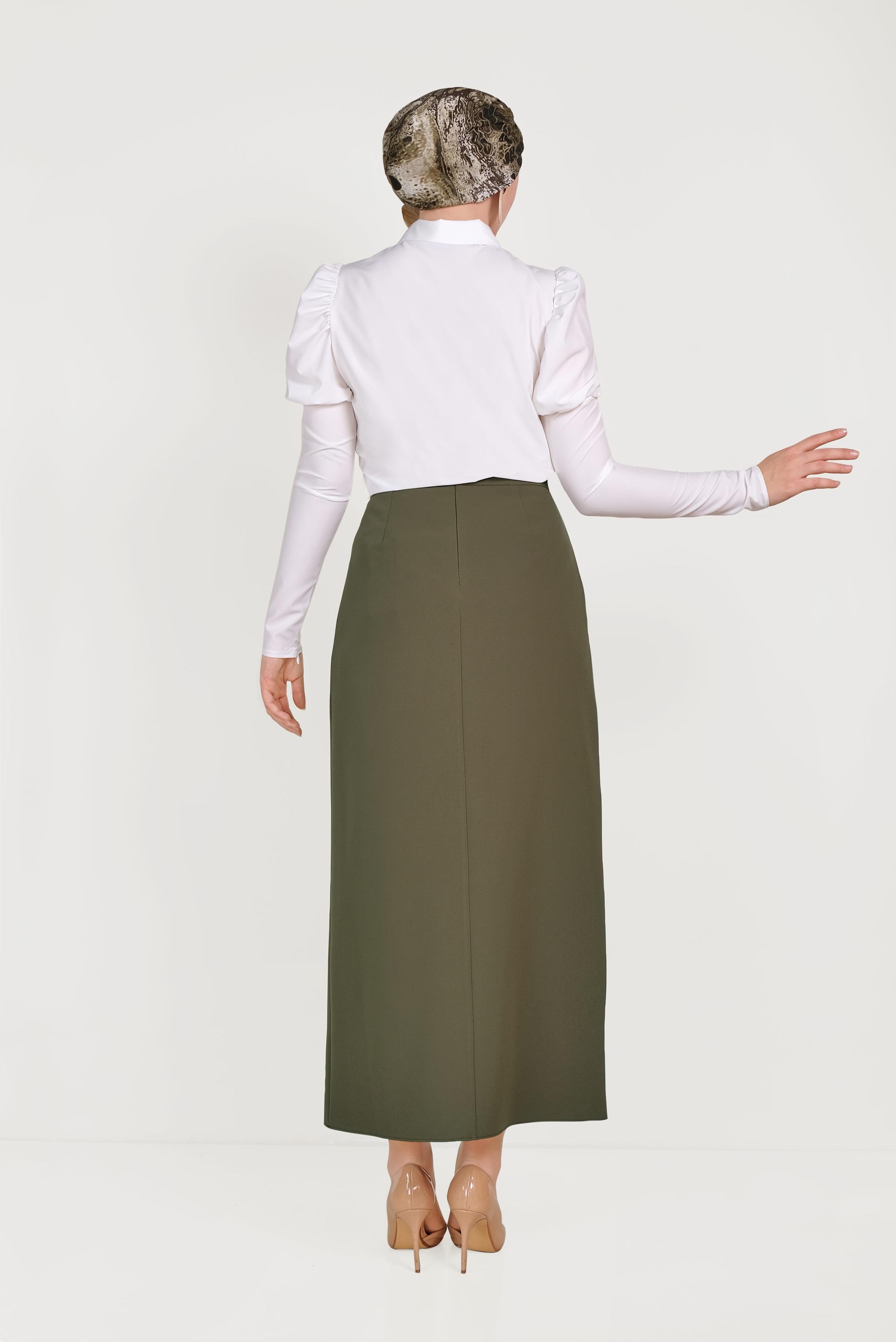 Hijab clothing KHAKI HIGH WAIST SKIRT 60068 