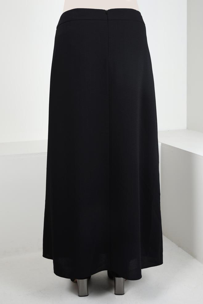 Vêtements hijab NOIR JUPE COUPE A À FERMETURE ÉCLAIR 60144 - ALVİNA