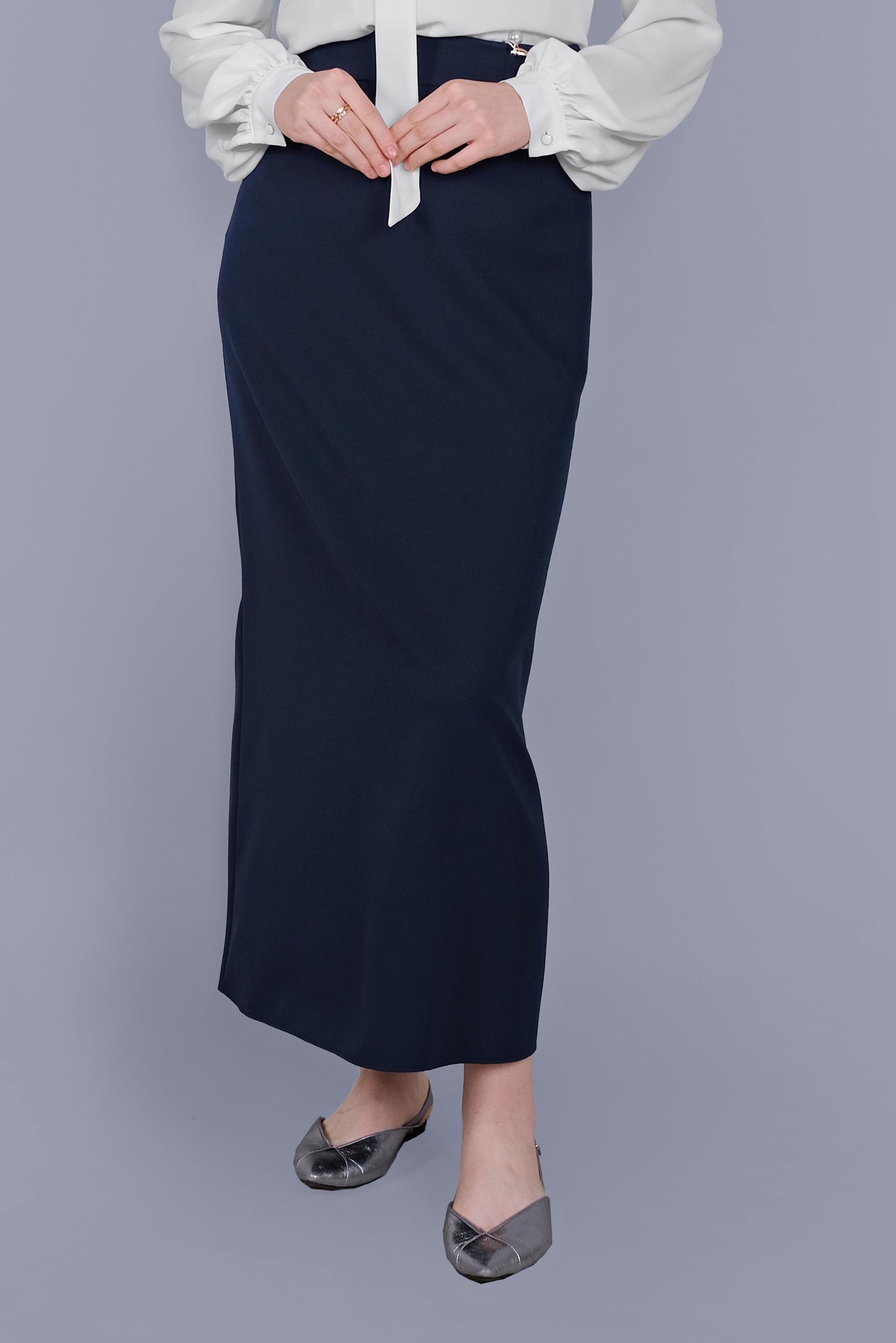 Tesettür giyim LACİVERT İNCİ DETAYLI  ETEK 60160 