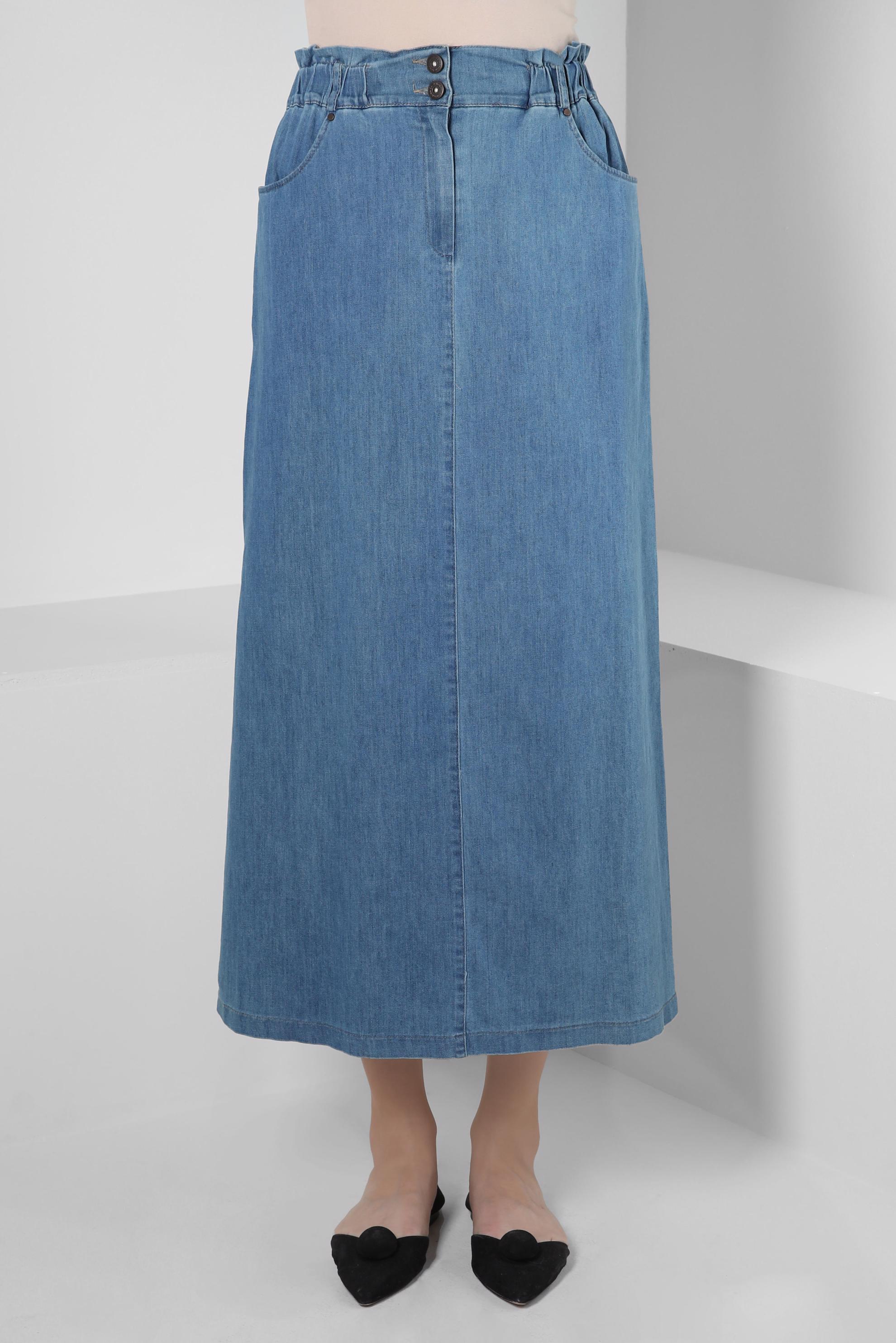 Vêtements hijab BLEU MARINE JUPE TAILLE ÉLASTIQUE 60167