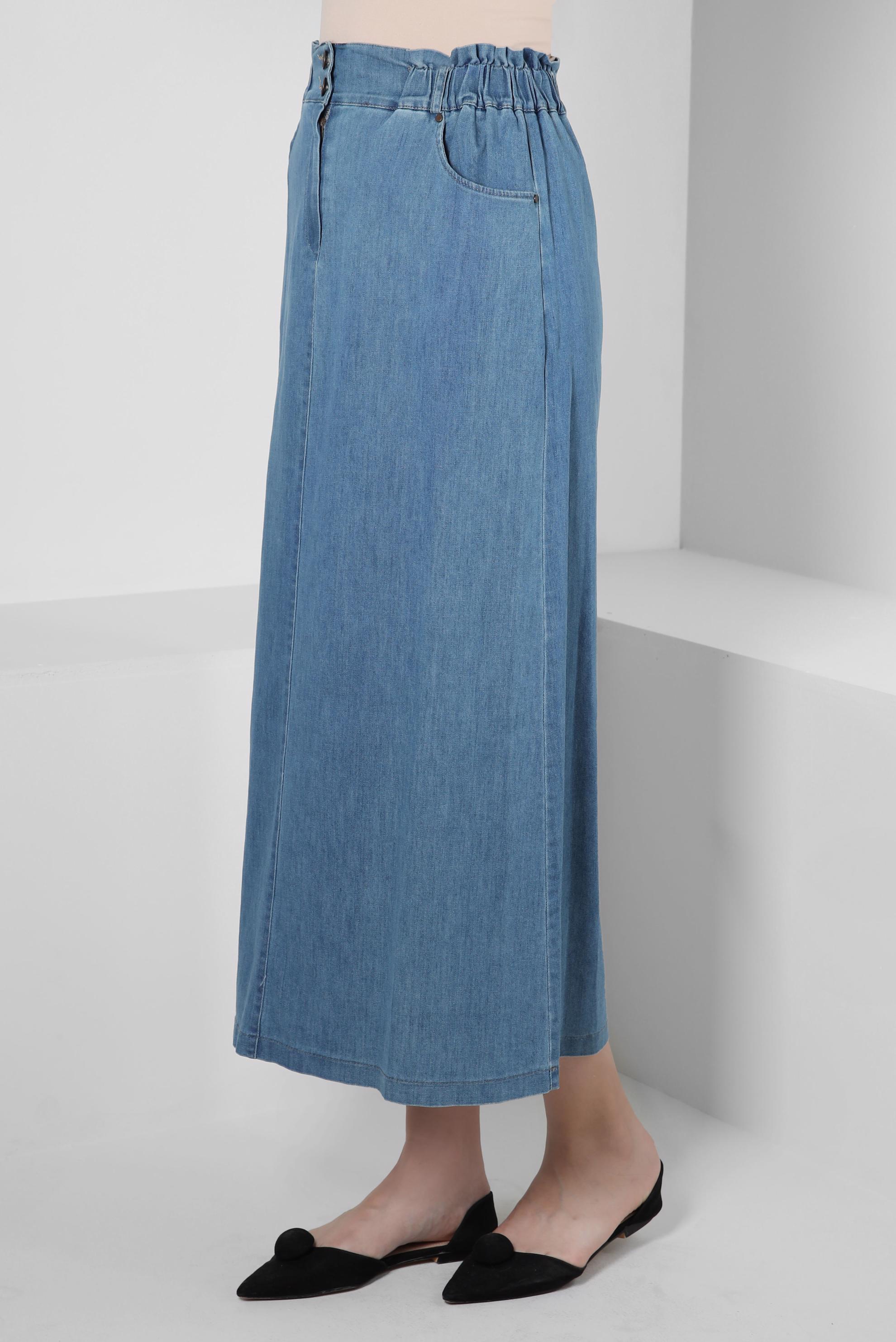 Vêtements hijab BLEU MARINE JUPE TAILLE ÉLASTIQUE 60167