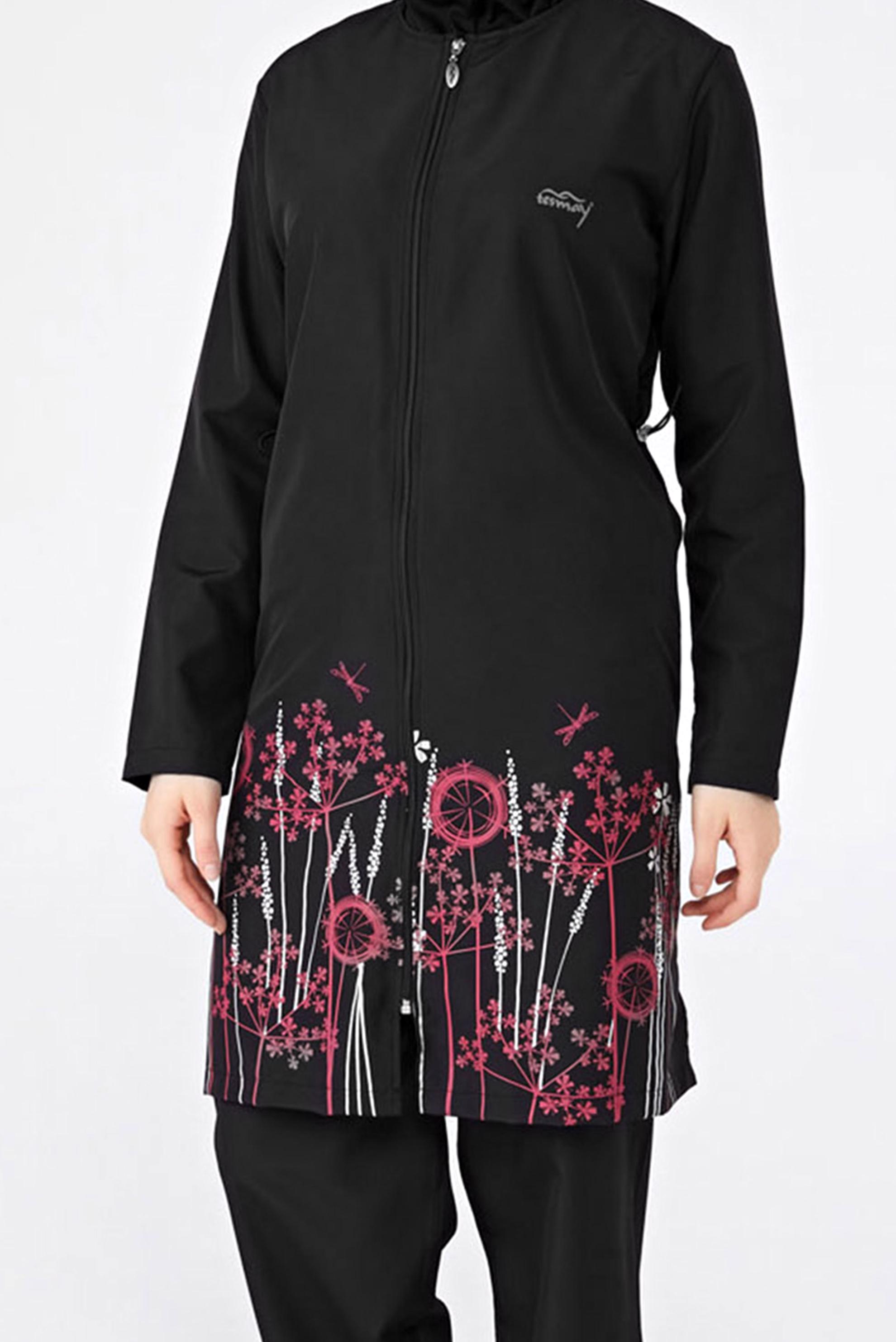 Hijab clothing BLACK EMBROIDERED HIJAB SWIMSUIT 0431 