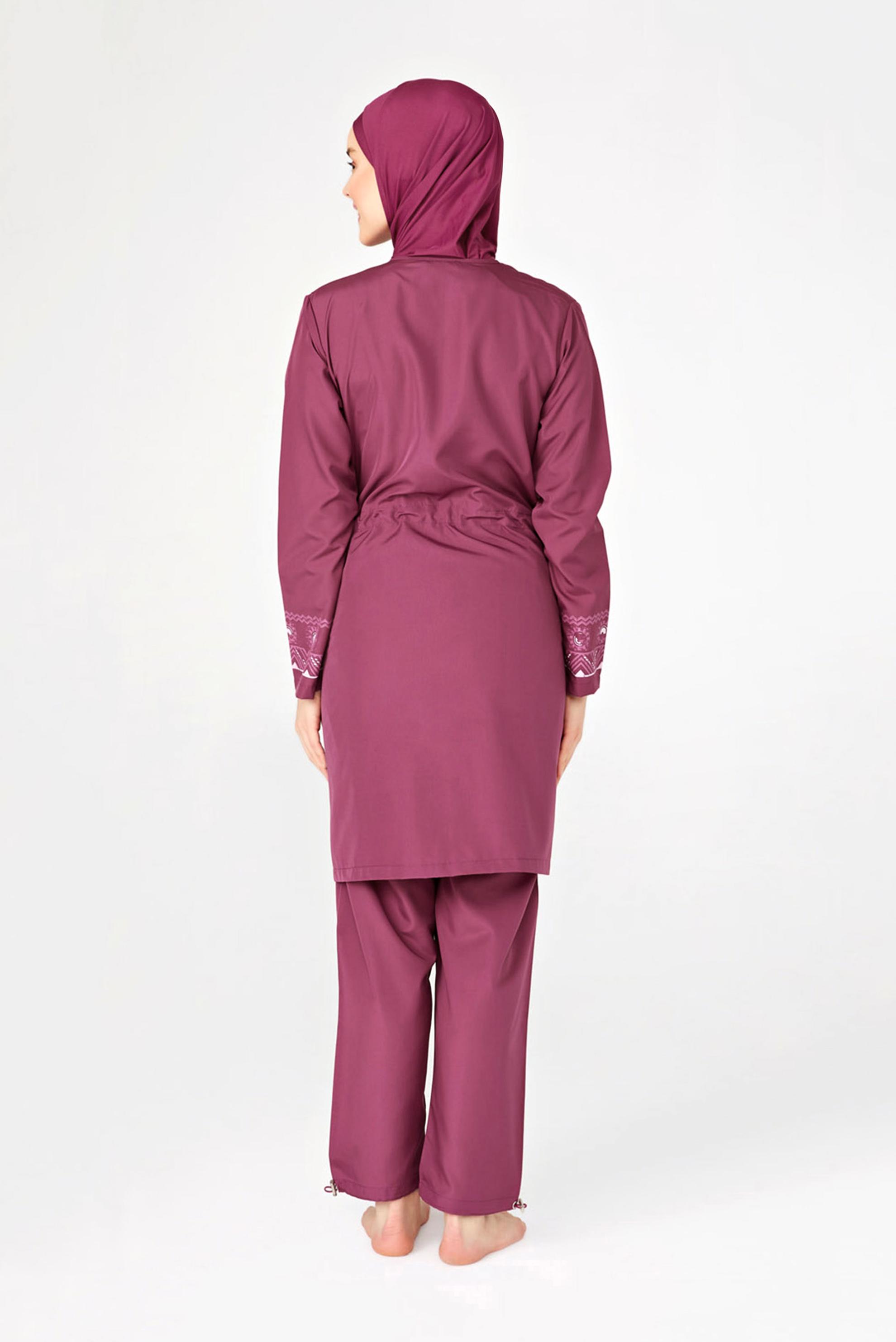 Tesettür giyim MÜRDÜM ETNİK DESENLİ  TESETTÜR MAYO 0432