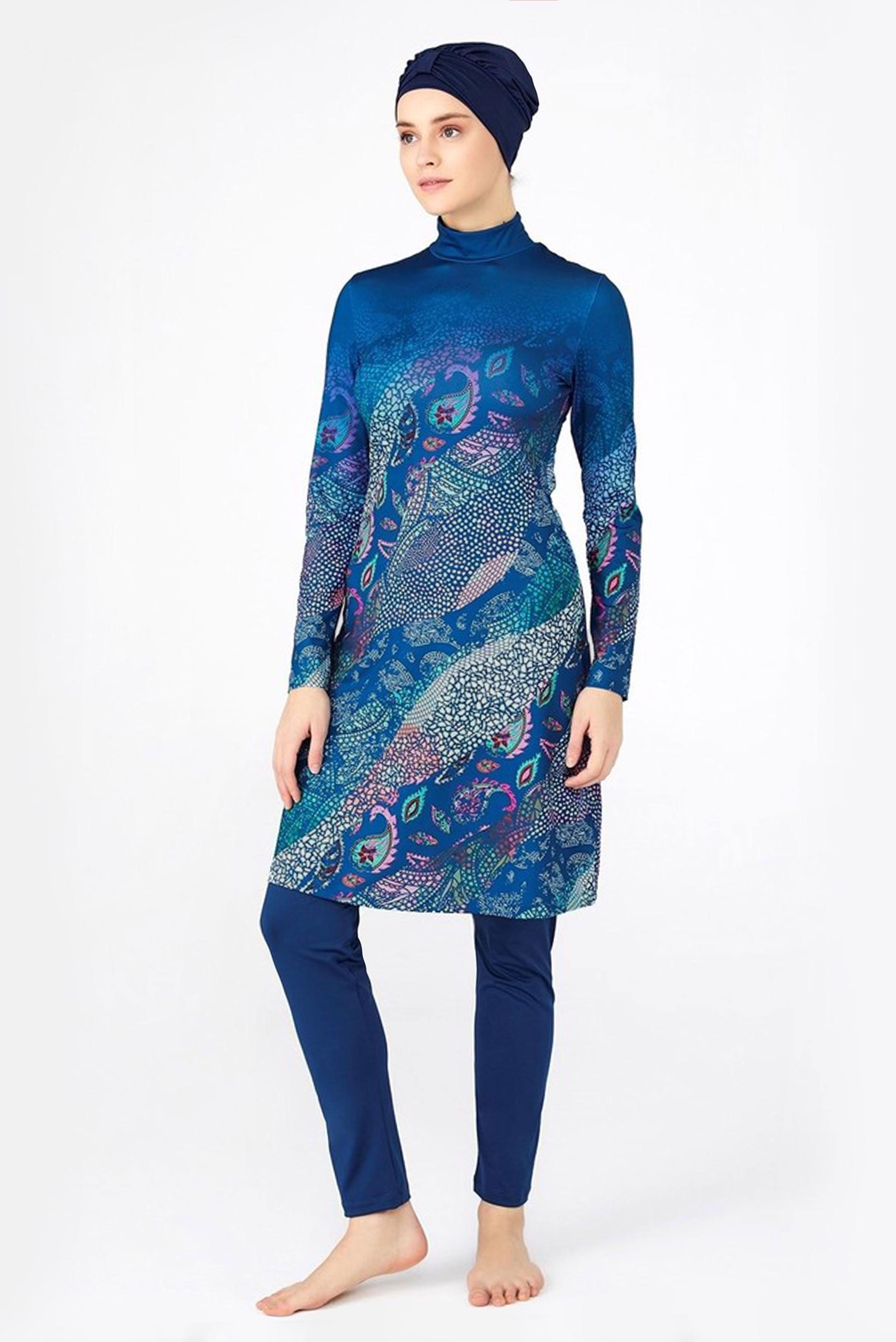 Tesettür giyim LACİVERT LİKRALI TESETTÜR MAYO 0483 