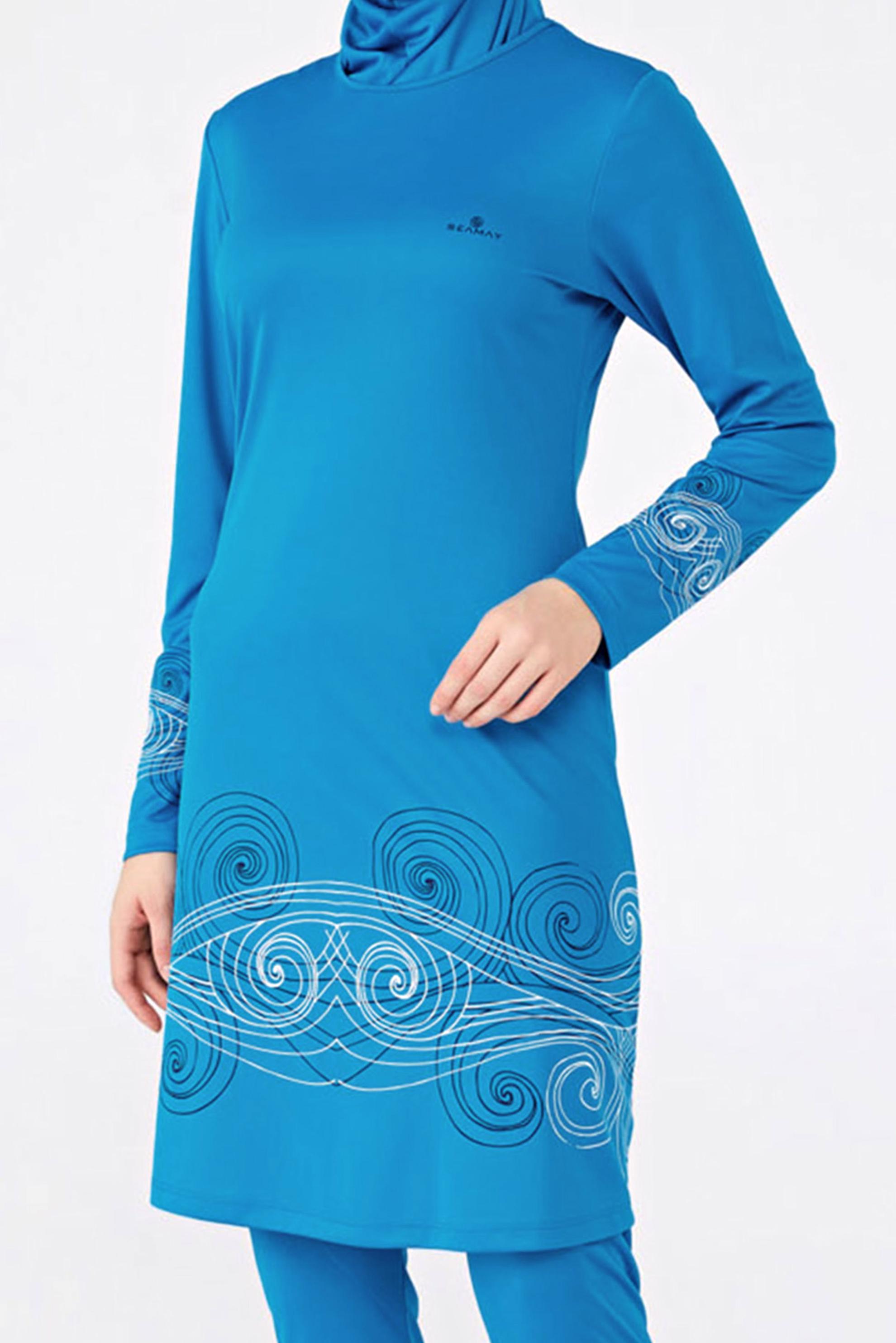Hijab clothing BLUE PATTERNED HIJAB SWIMSUIT 0805