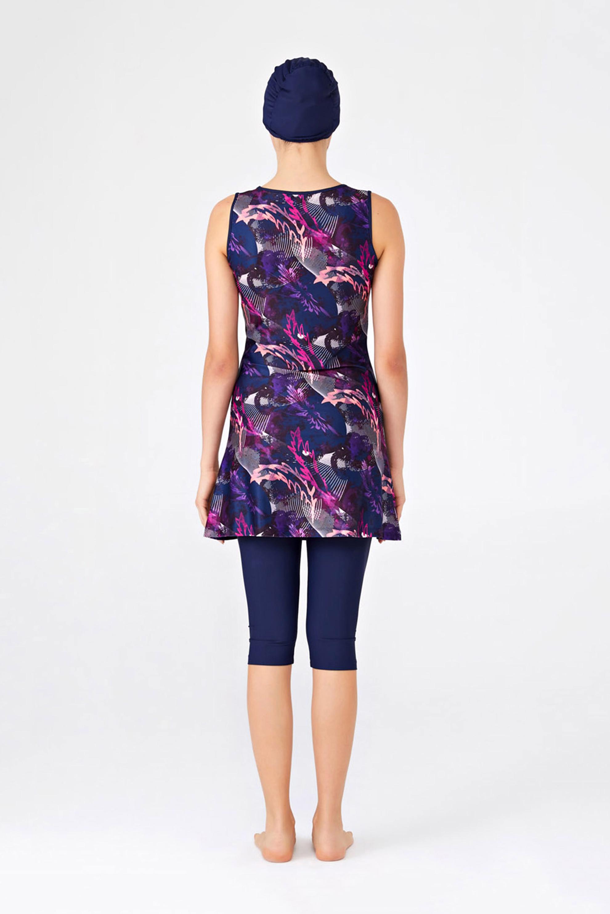 Tesettür giyim LACİVERT MİX DESENLİ TESETTÜR MAYO 3311 