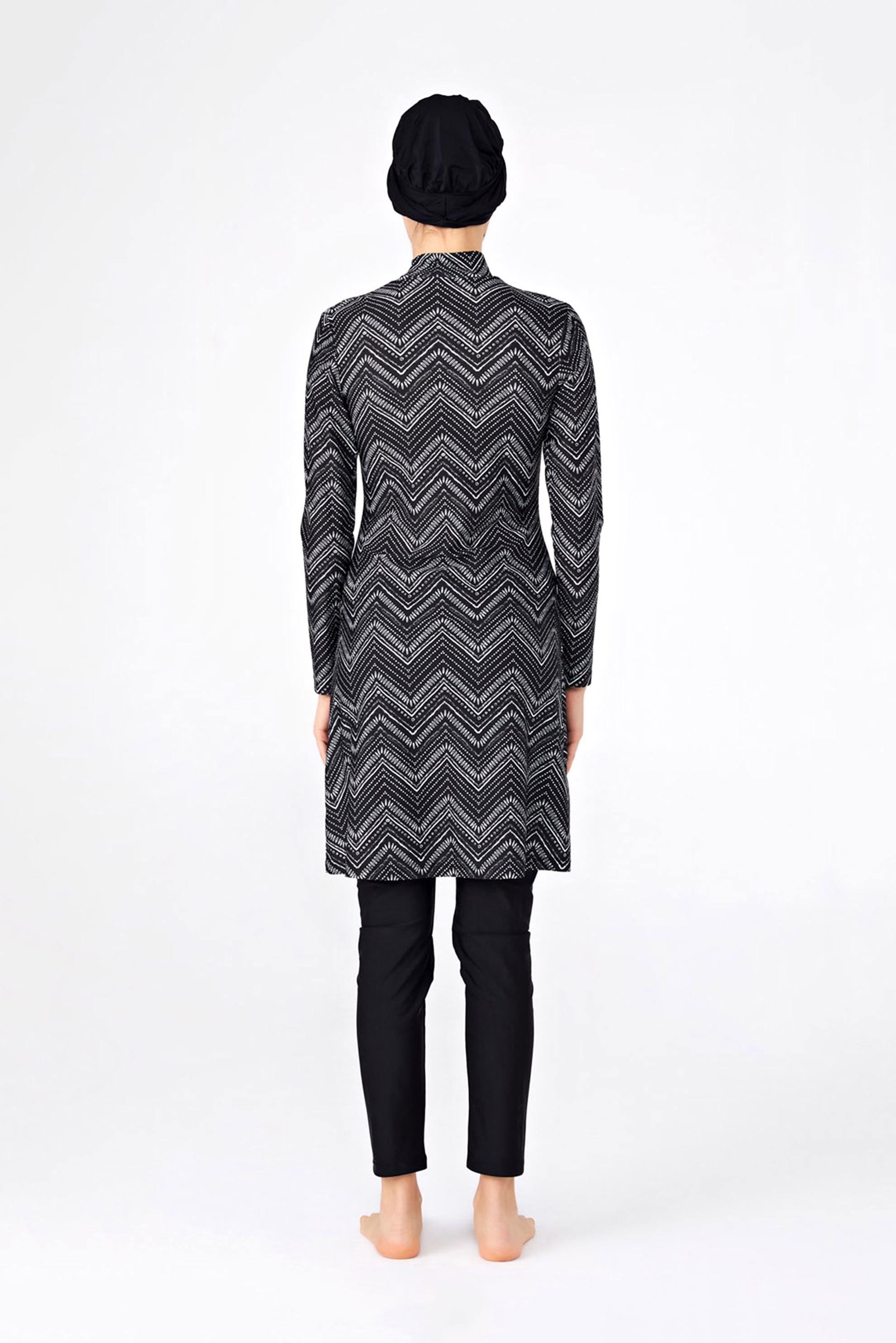 Hijab clothing BLACK PATTERNED HIJAB SWIMSUIT 4260 