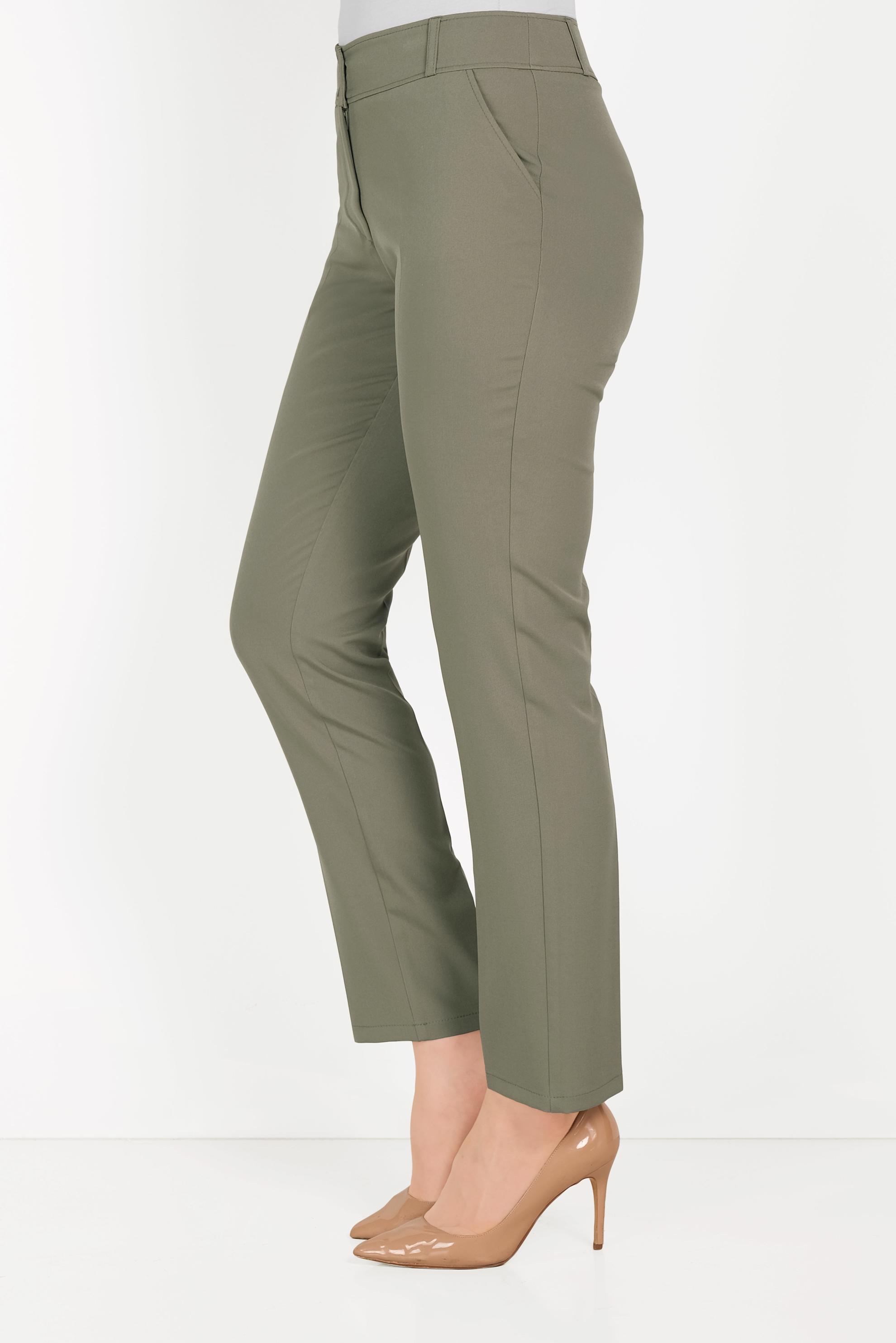 Tesettür giyim HAKİ DÜĞMELİ KUMAŞ PANTOLON 70051	