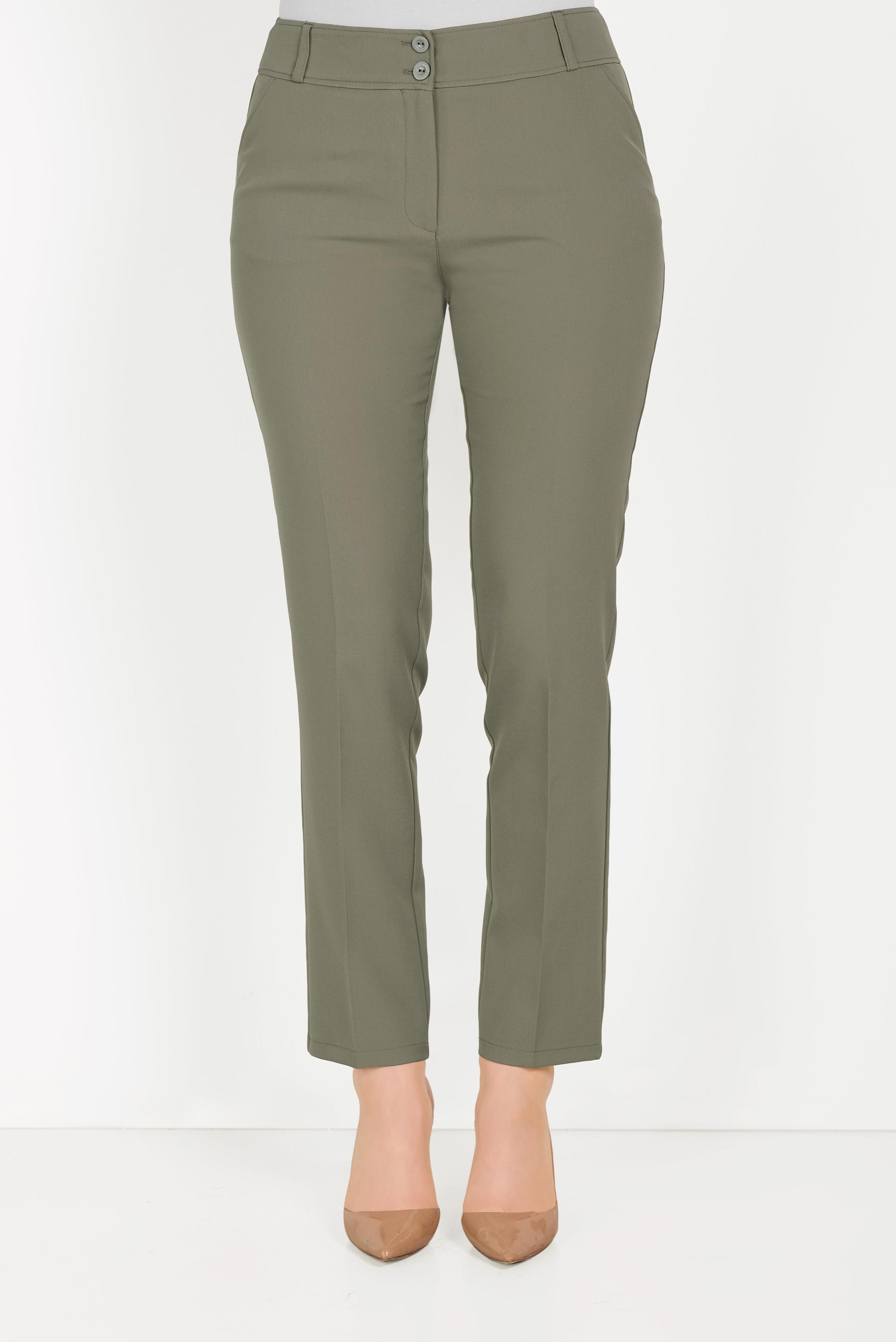 Tesettür giyim HAKİ DÜĞMELİ KUMAŞ PANTOLON 70051	