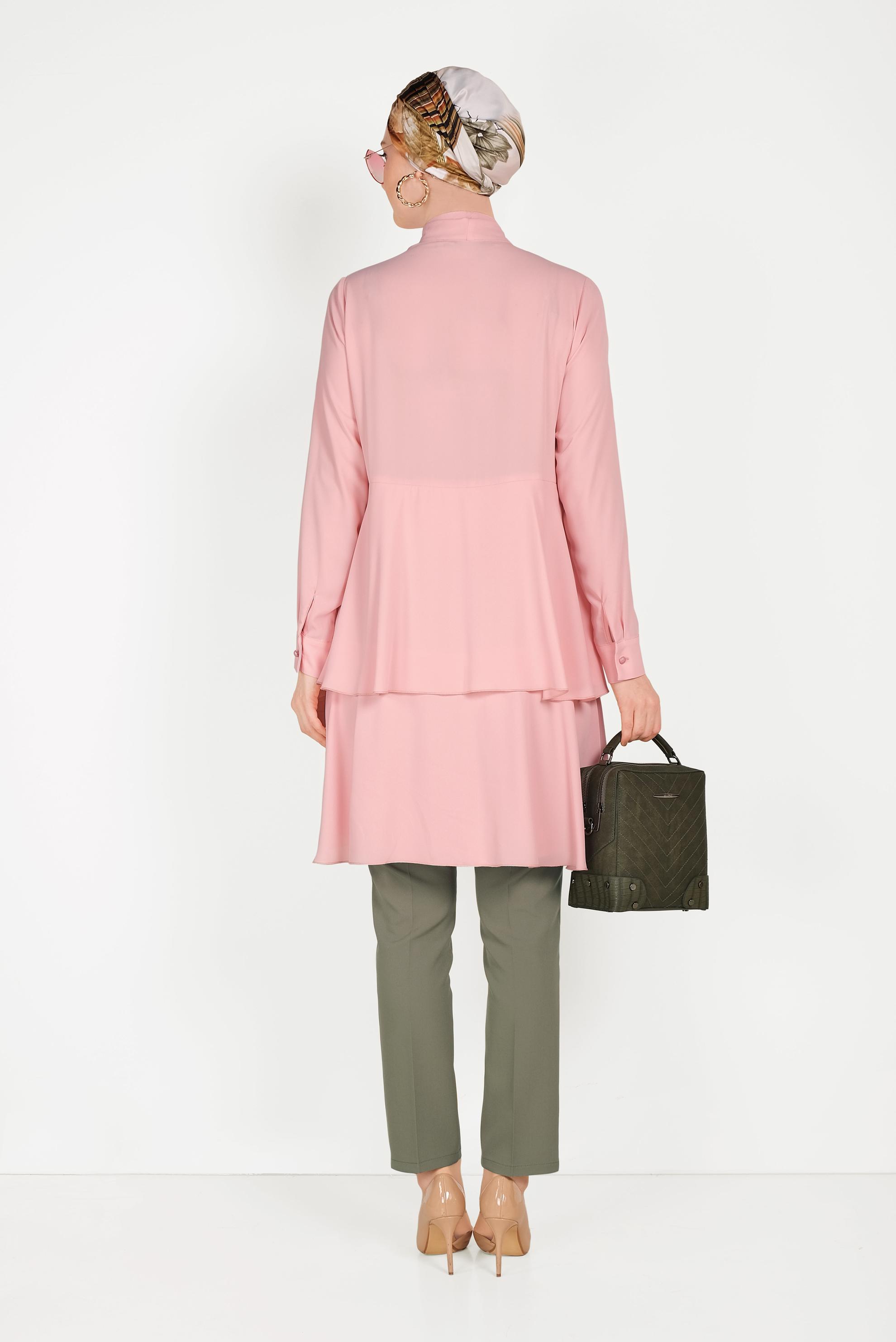 Tesettür giyim HAKİ DÜĞMELİ KUMAŞ PANTOLON 70051	