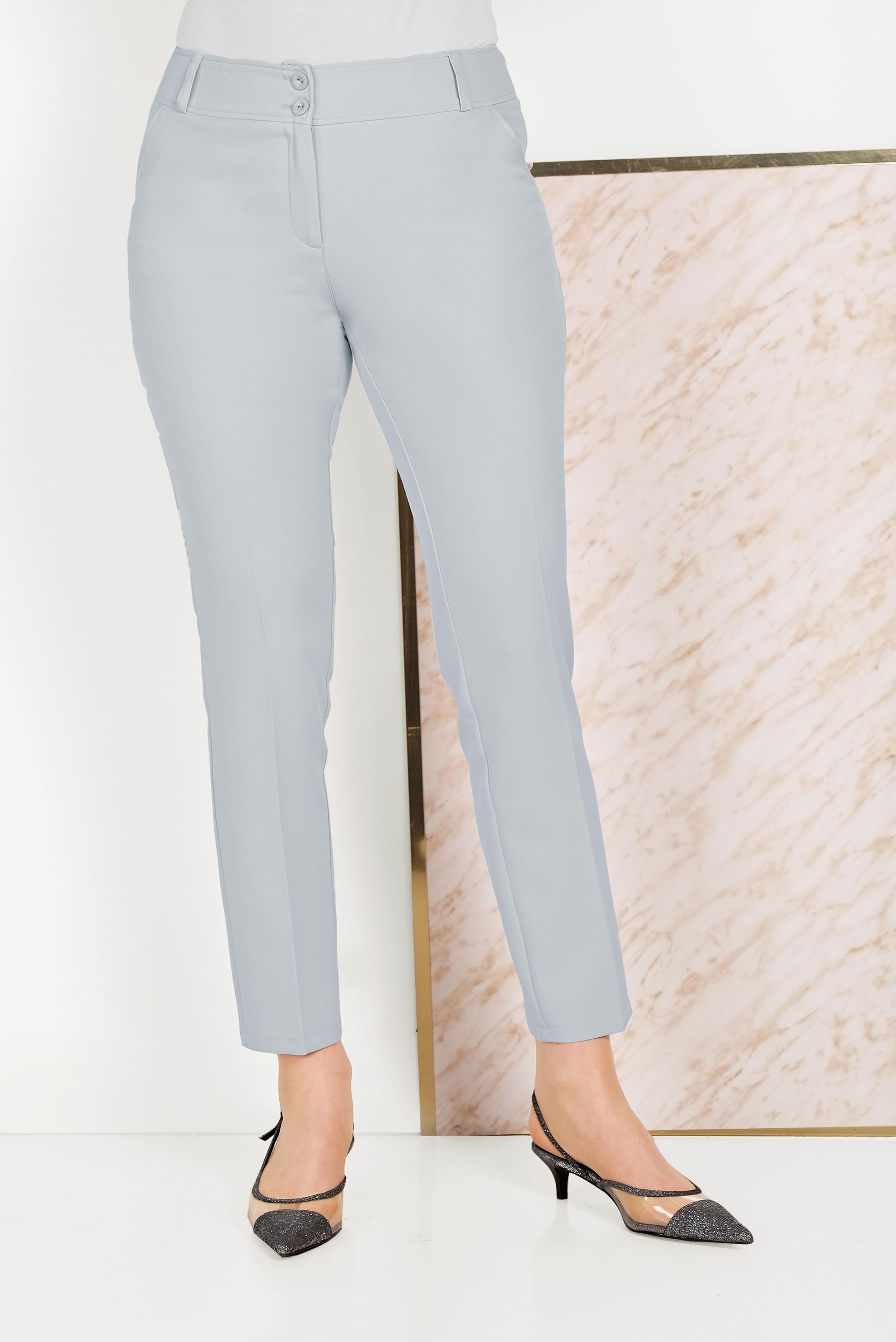 Tesettür giyim GÜMÜŞ DÜĞMELİ KUMAŞ PANTOLON 70051	