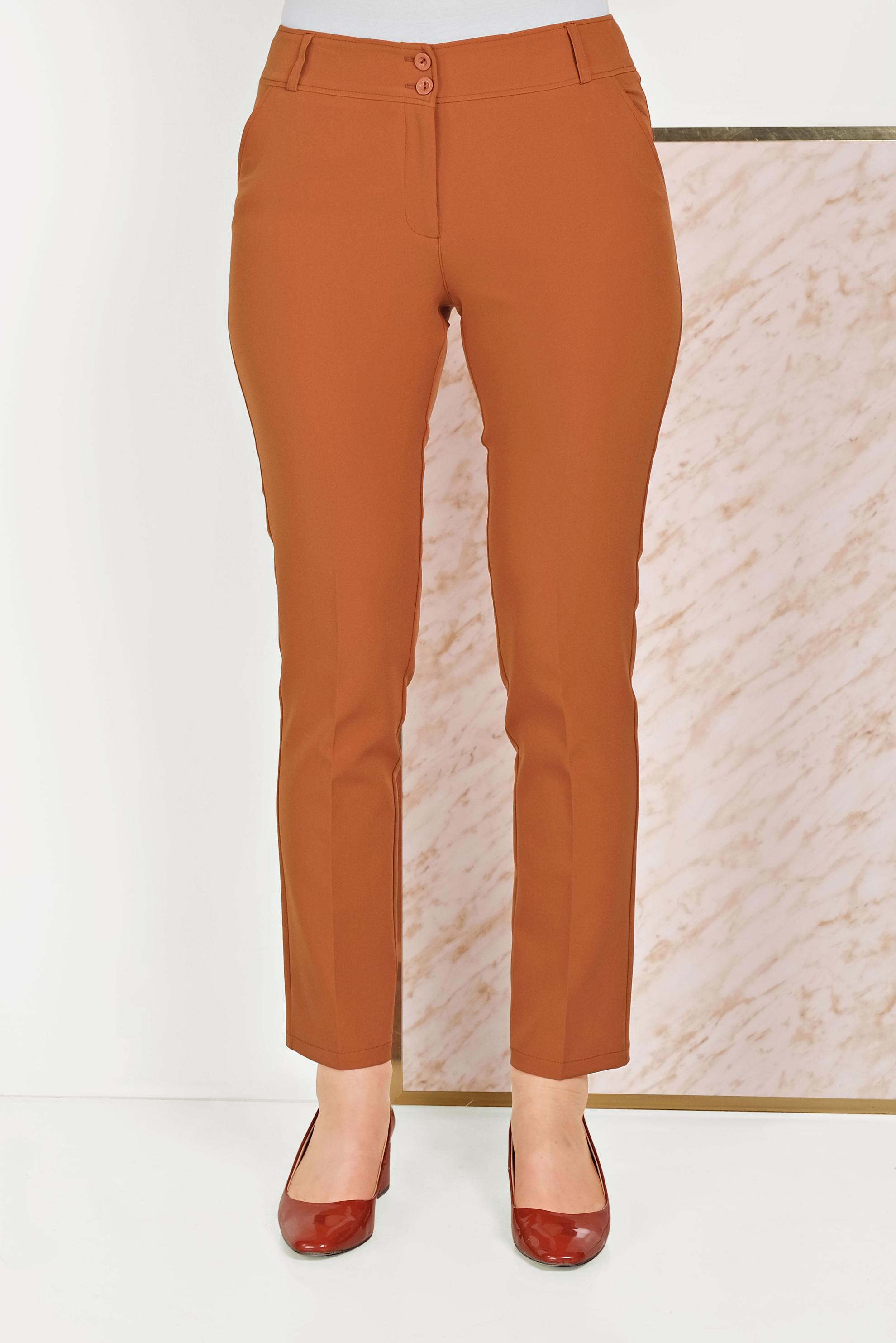 Tesettür giyim TURUNCU DÜĞMELİ KUMAŞ PANTOLON 70051	