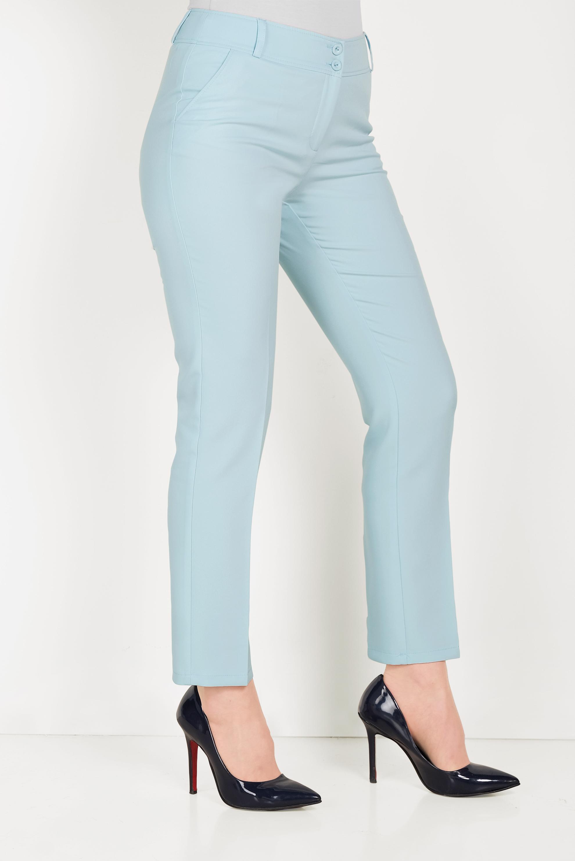 Tesettür giyim MAVİ DÜĞMELİ KUMAŞ PANTOLON 70051	