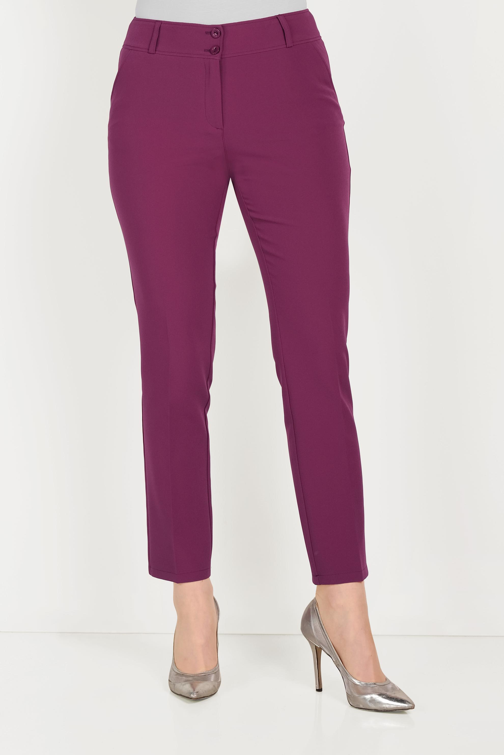 Tesettür giyim MOR DÜĞMELİ KUMAŞ PANTOLON 70051	