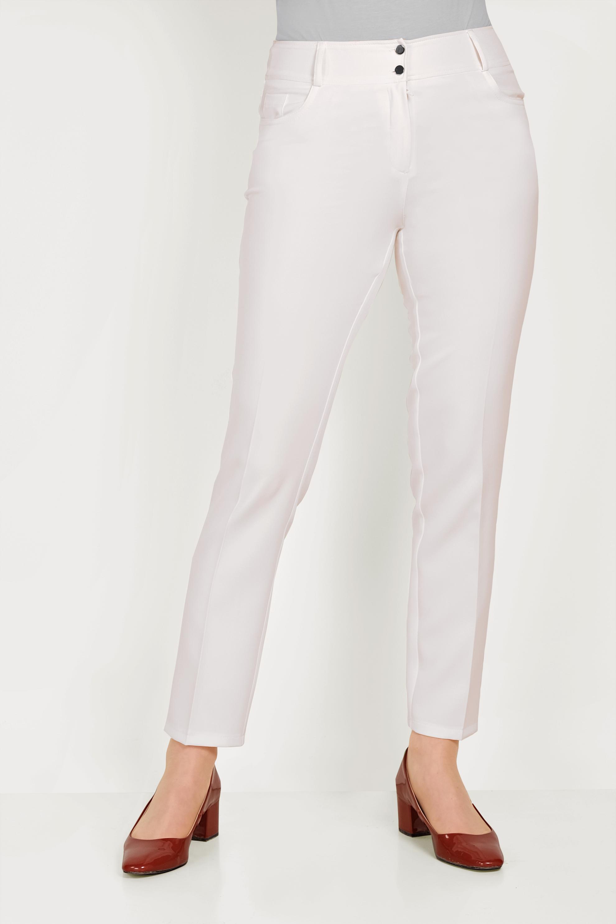 Tesettür giyim BEYAZ DAR PAÇA KUMAŞ PANTOLON 70052