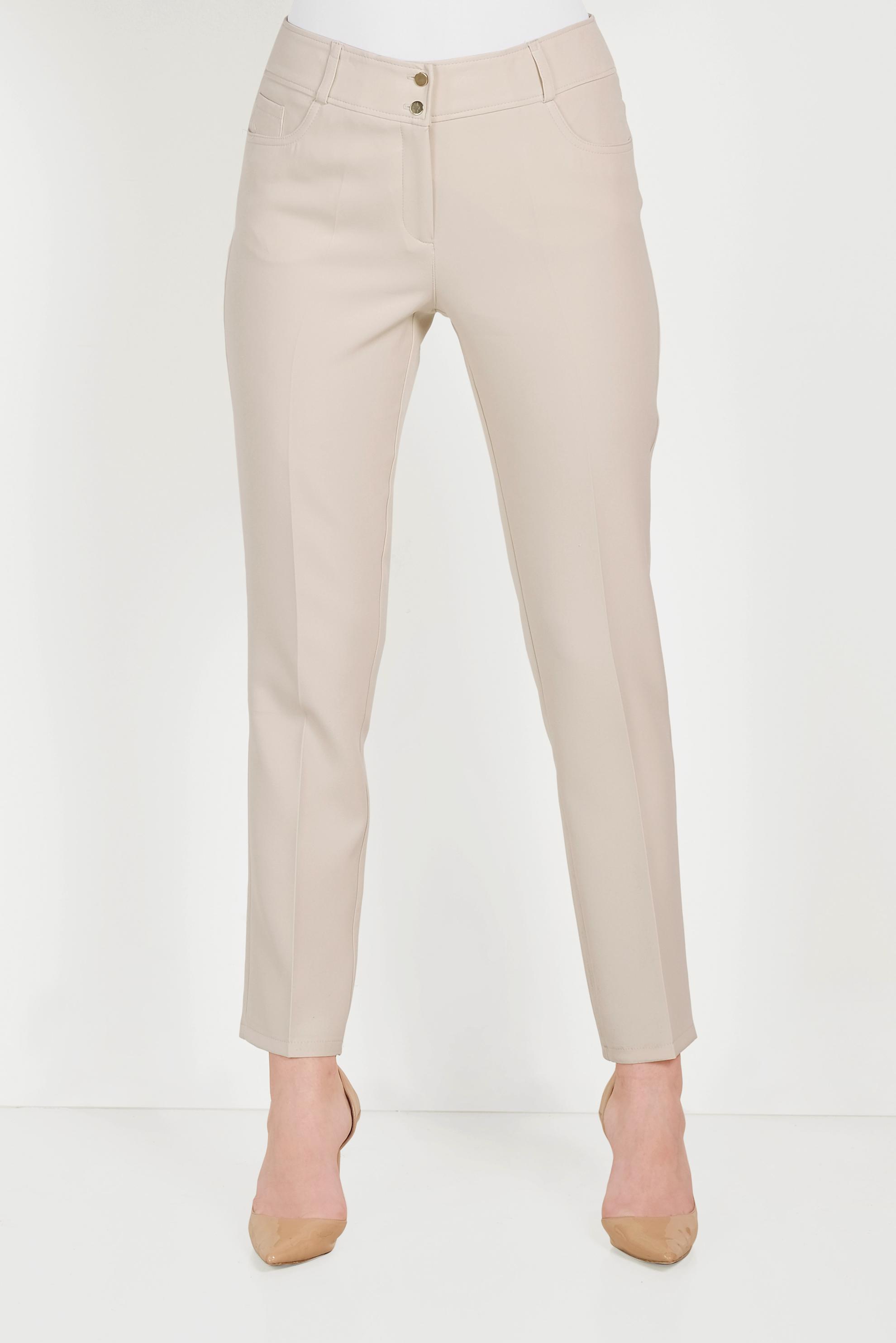 Tesettür giyim BEJ DAR PAÇA KUMAŞ PANTOLON 70052