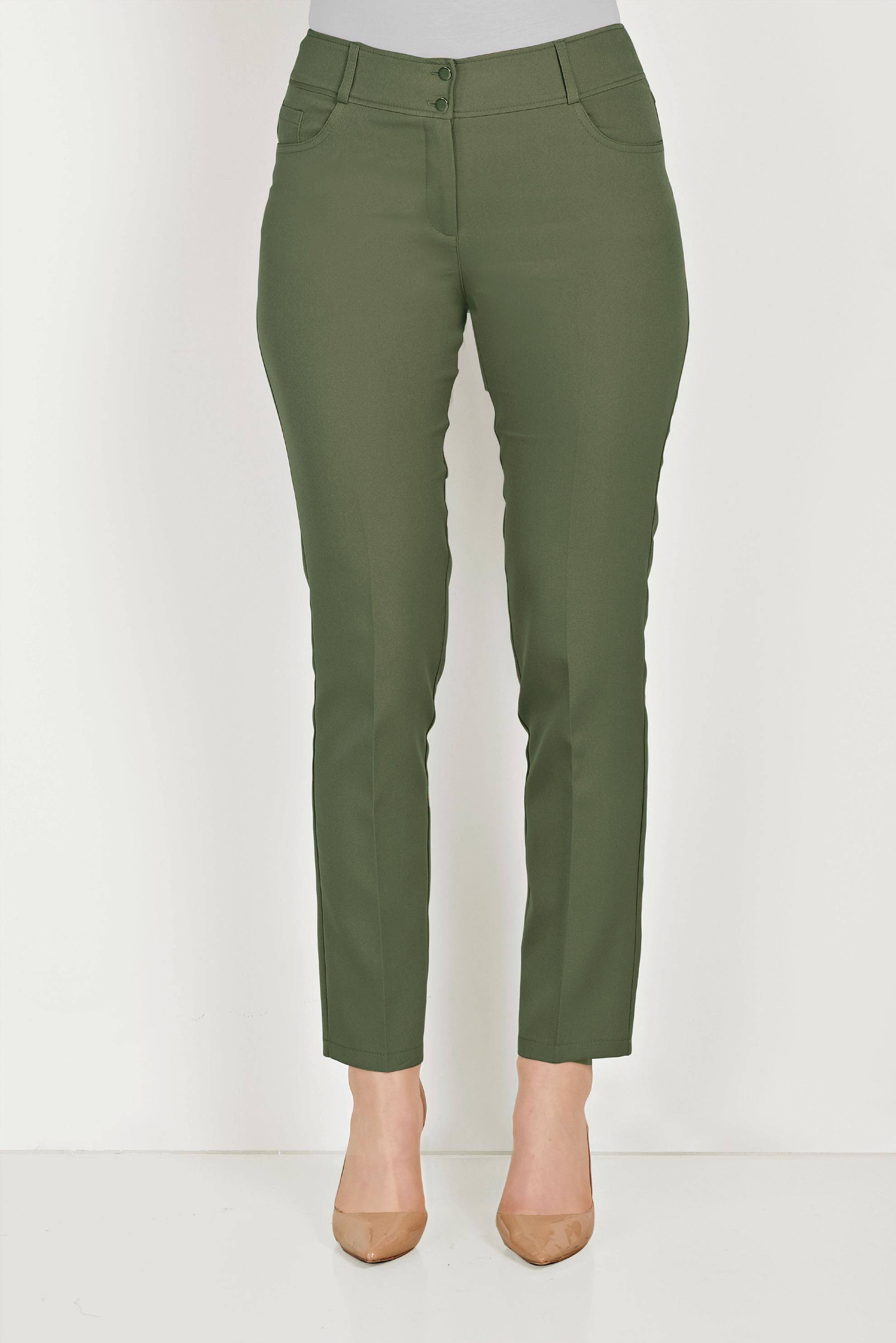 Tesettür giyim HAKİ DAR PAÇA KUMAŞ PANTOLON 70052