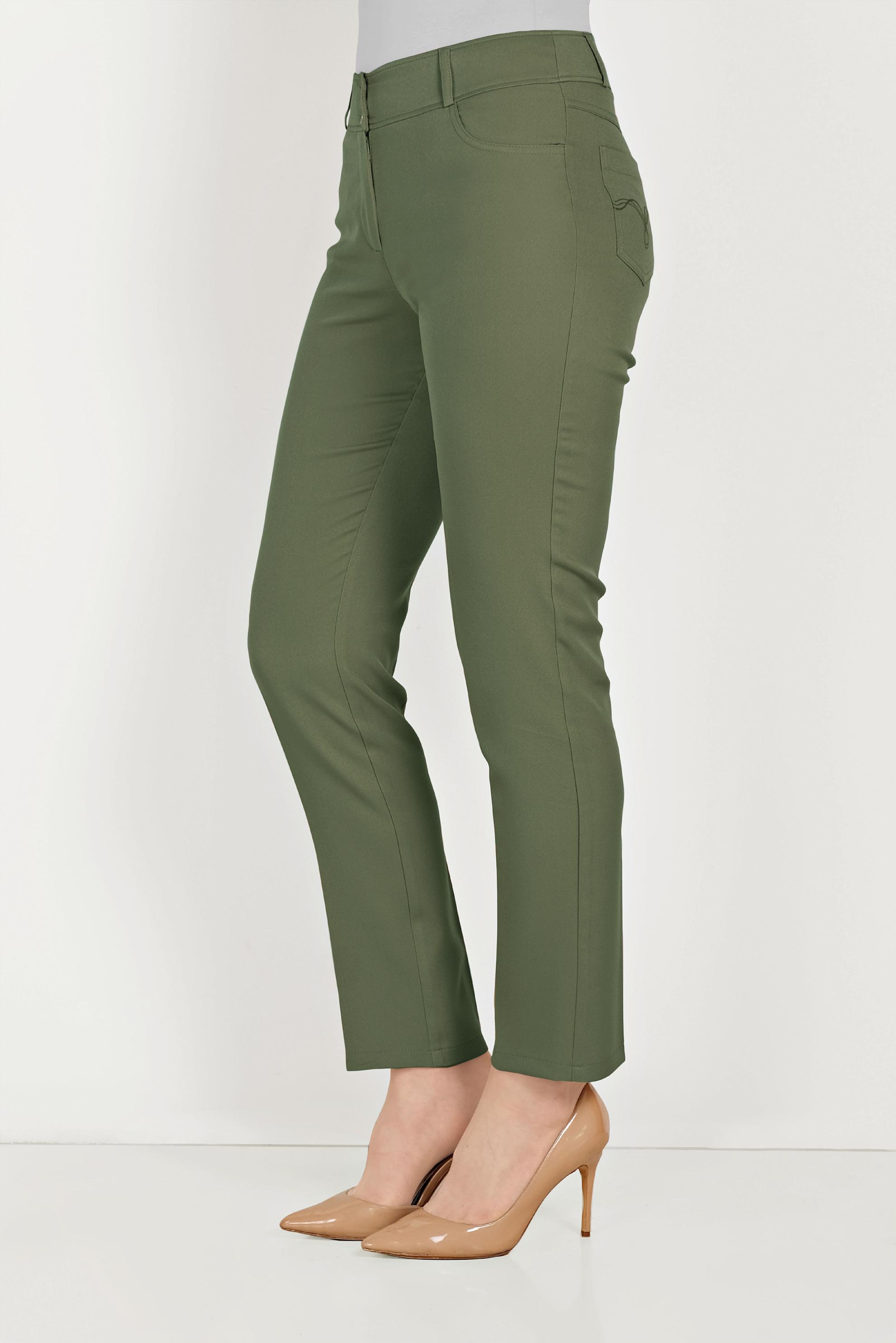 Tesettür giyim HAKİ DAR PAÇA KUMAŞ PANTOLON 70052