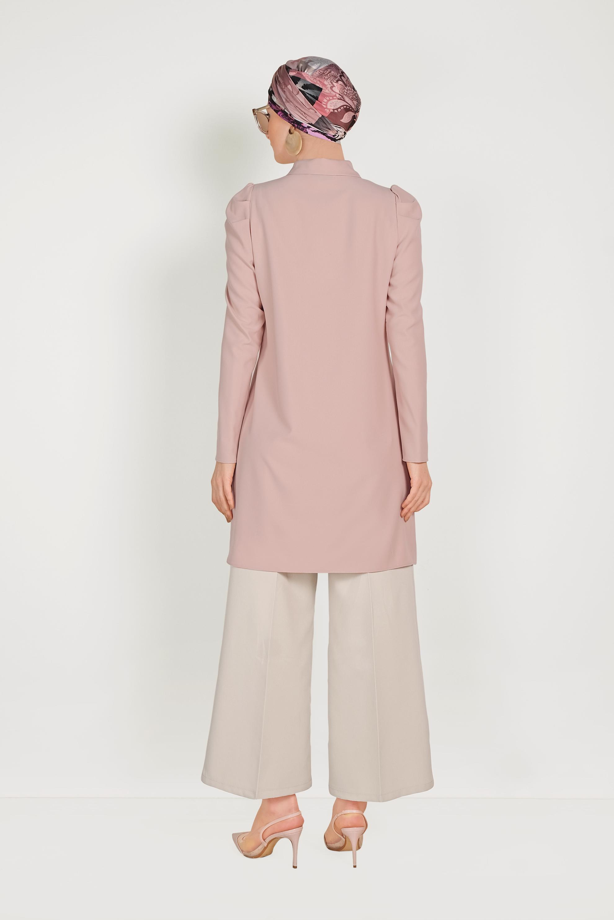 Tesettür giyim BEJ BOL PAÇA KUMAŞ PANTOLON 70054