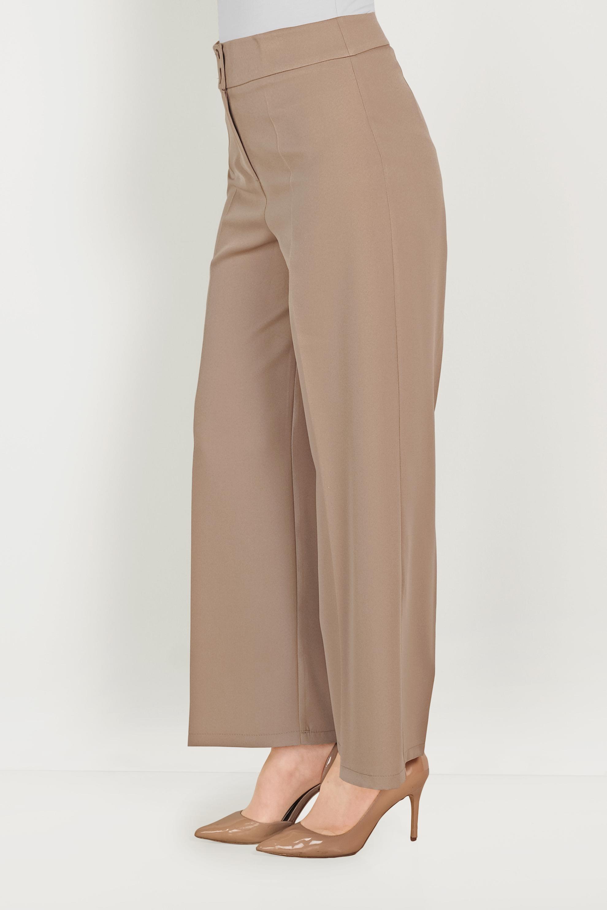 Tesettür giyim KAHVE BOL PAÇA KUMAŞ PANTOLON 70054