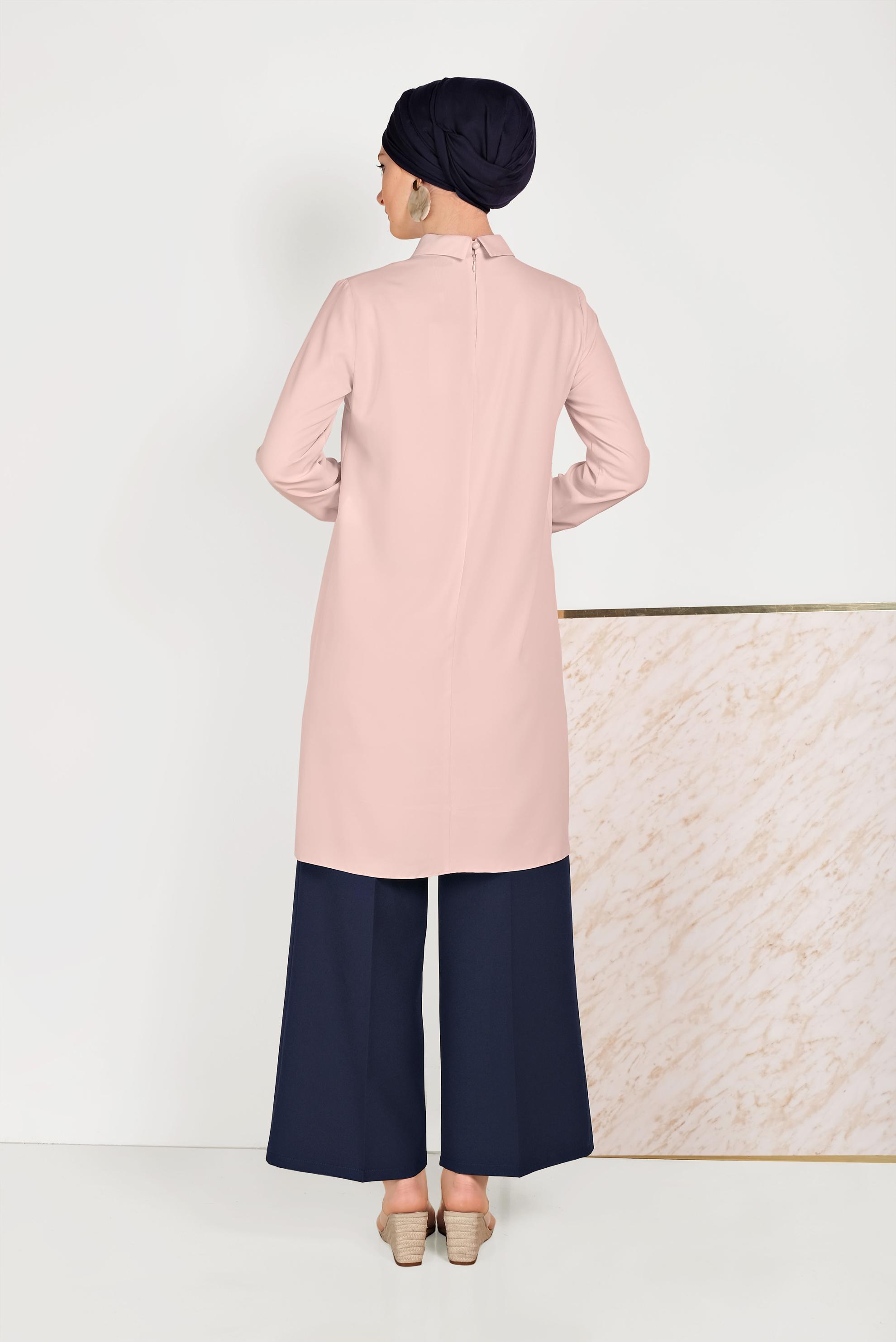 Tesettür giyim LACİVERT BOL PAÇA KUMAŞ PANTOLON 70054