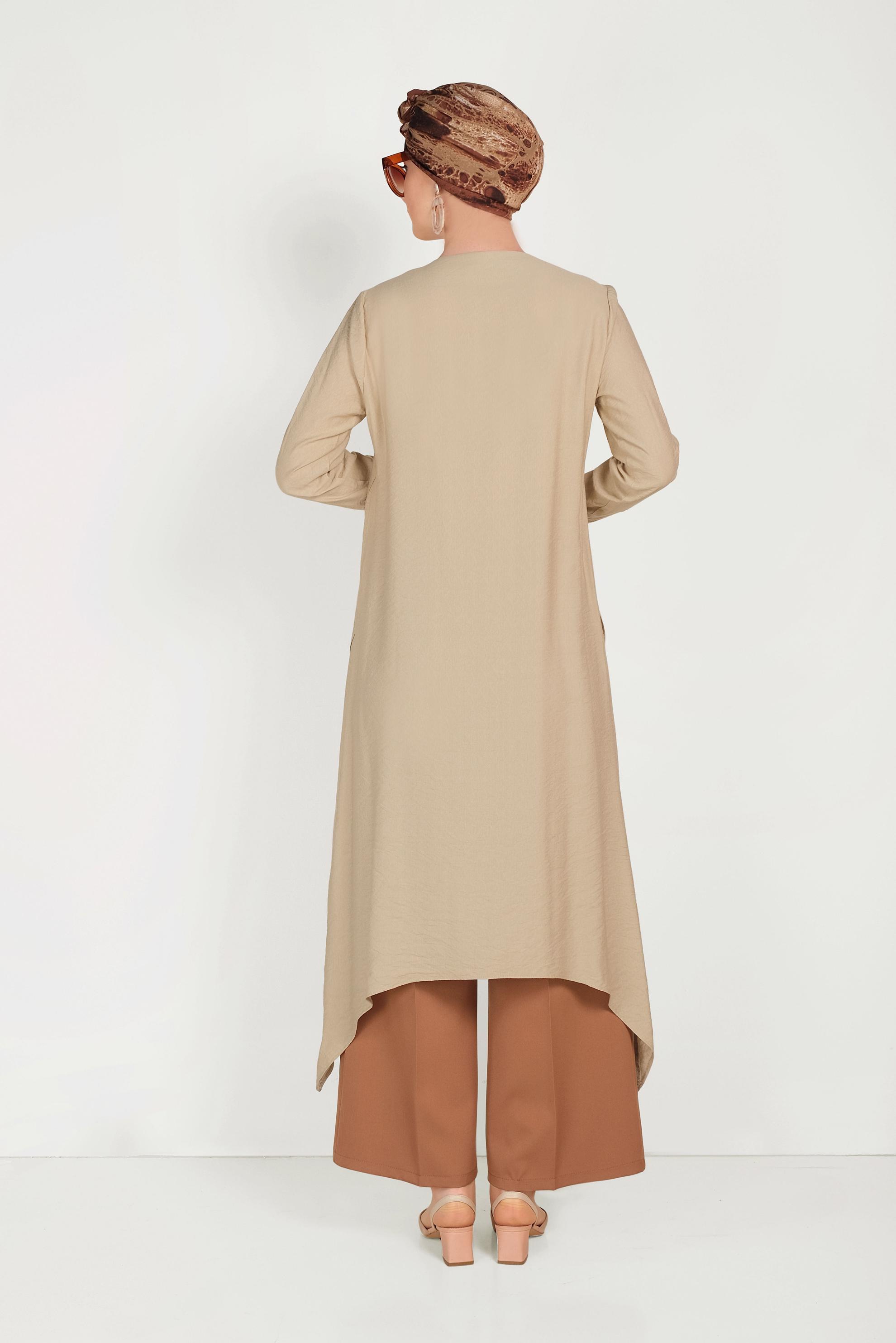 Tesettür giyim TABA BOL PAÇA KUMAŞ PANTOLON 70054