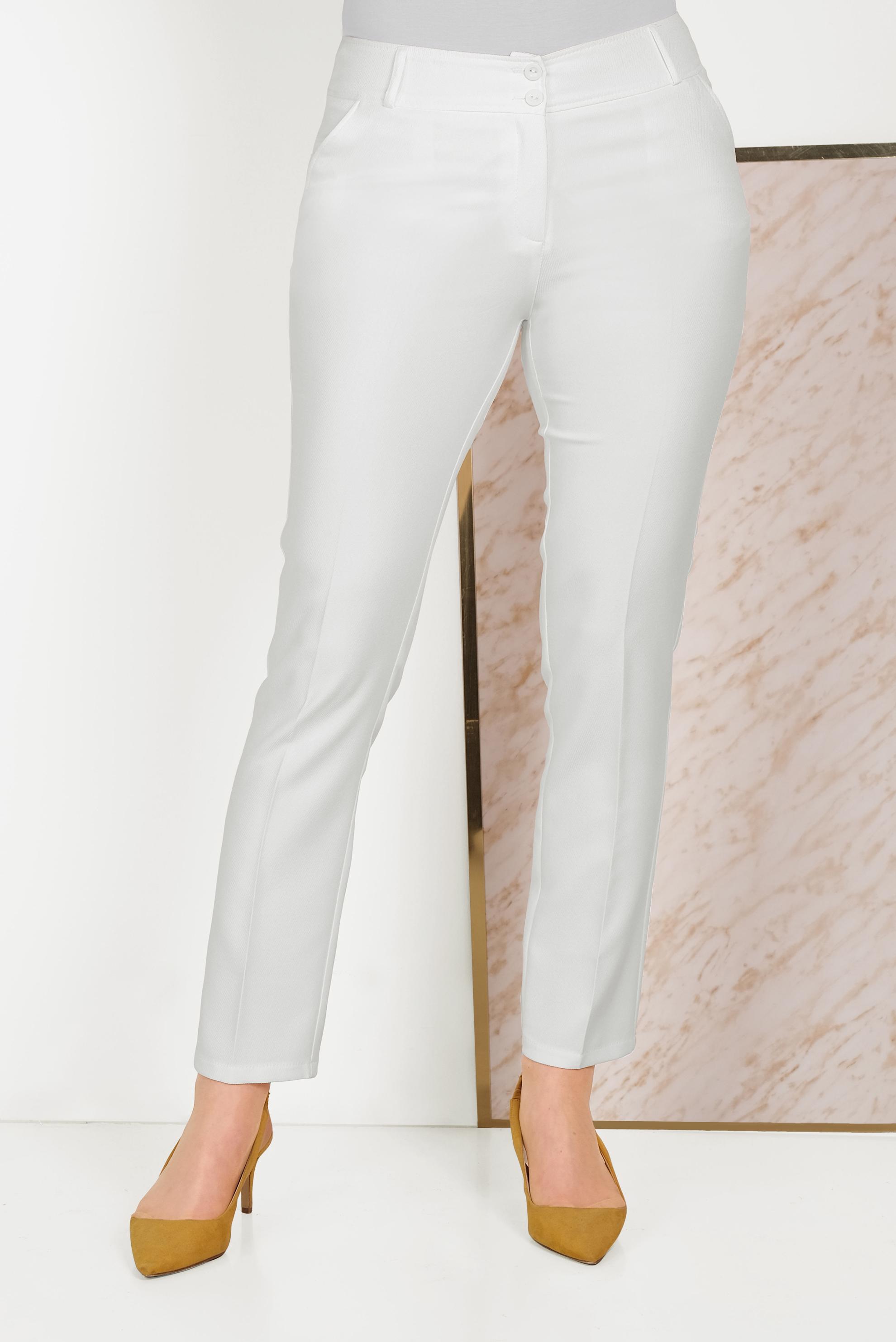 Vêtements hijab BLANC PANTALON CLASSIQUE AVEC POCHES 70073
