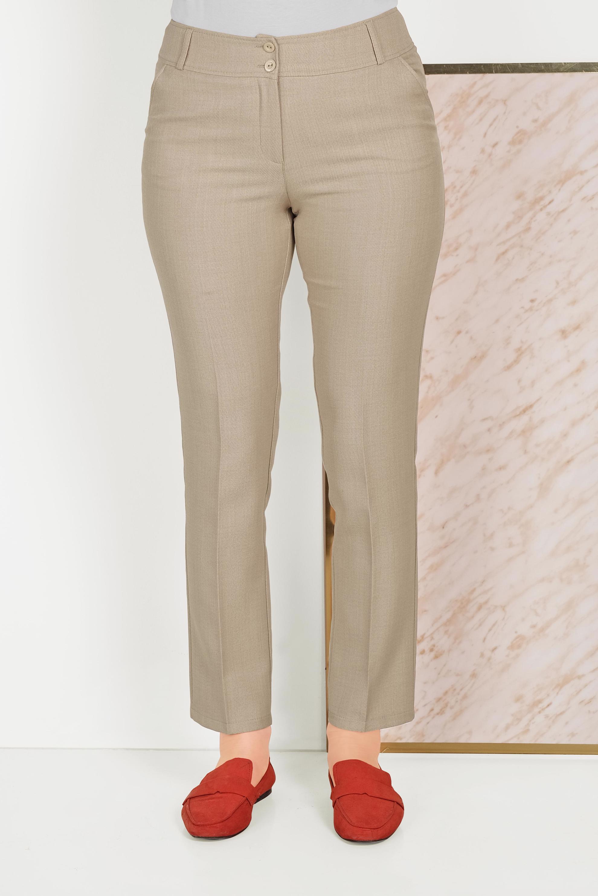 Tesettür giyim BEJ KLASİK CEPLİ PANTOLON 70073