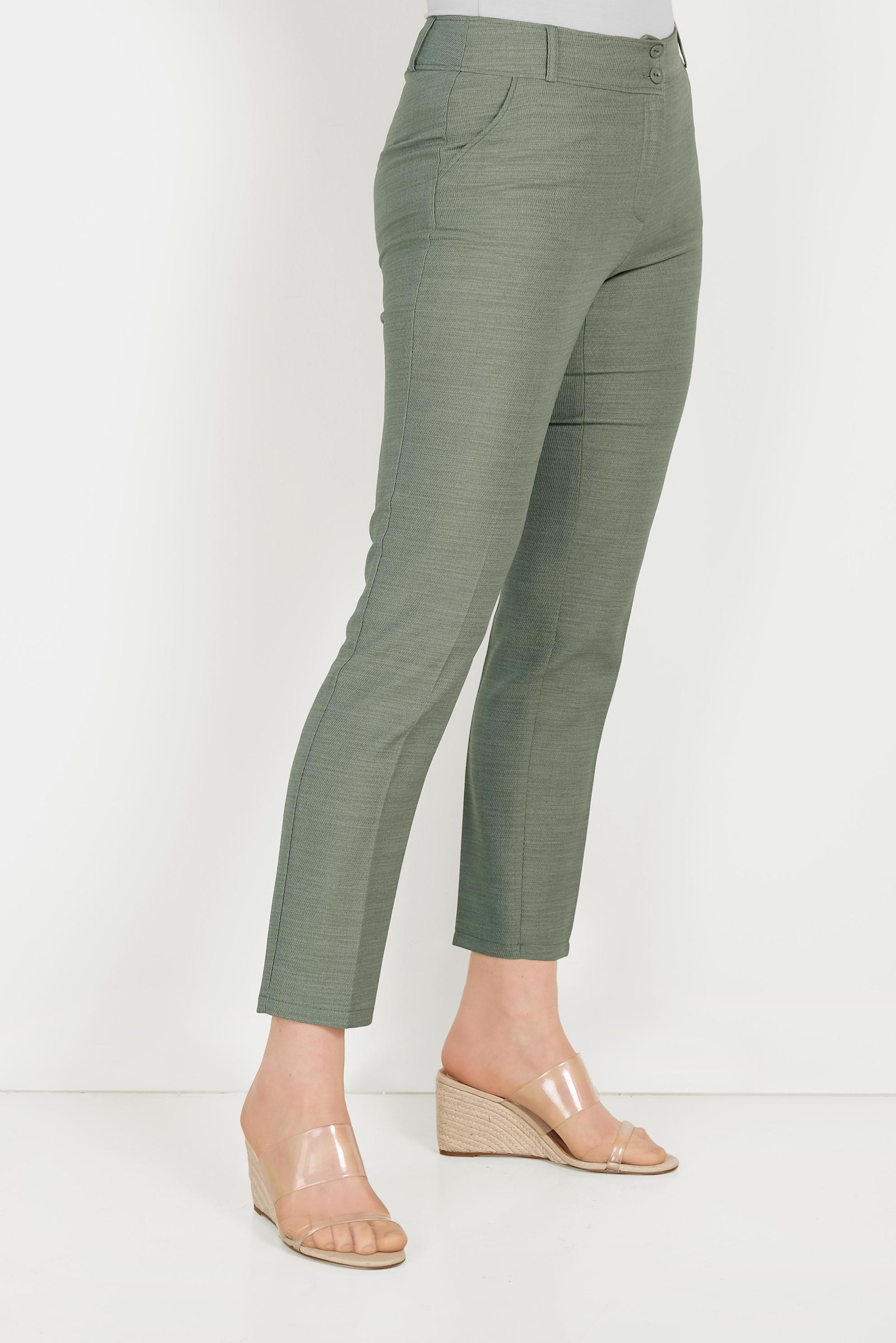 Tesettür giyim HAKİ KLASİK CEPLİ PANTOLON 70073