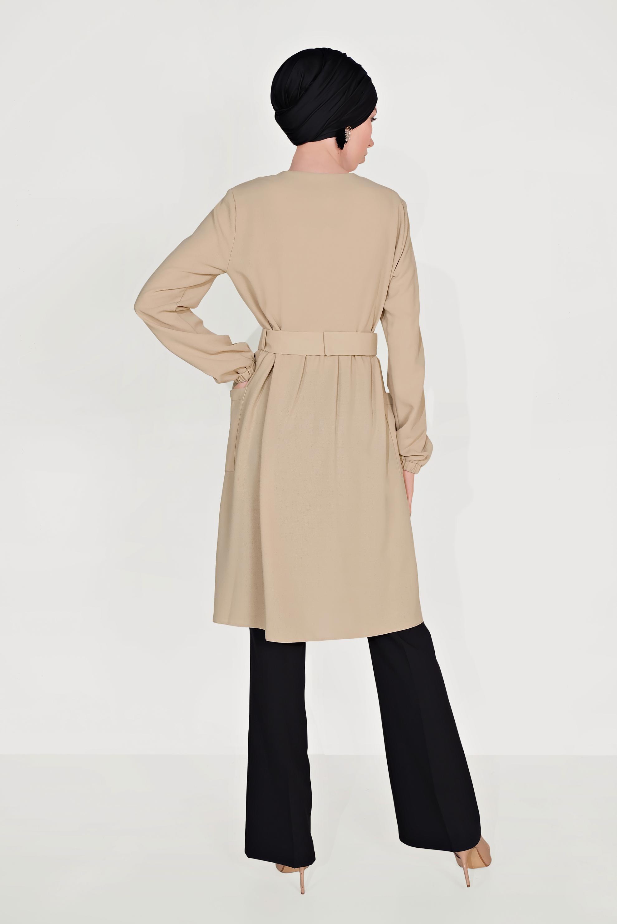 Tesettür giyim SİYAH DÜĞMELİ YÜKSEK BEL PANTOLON 70086