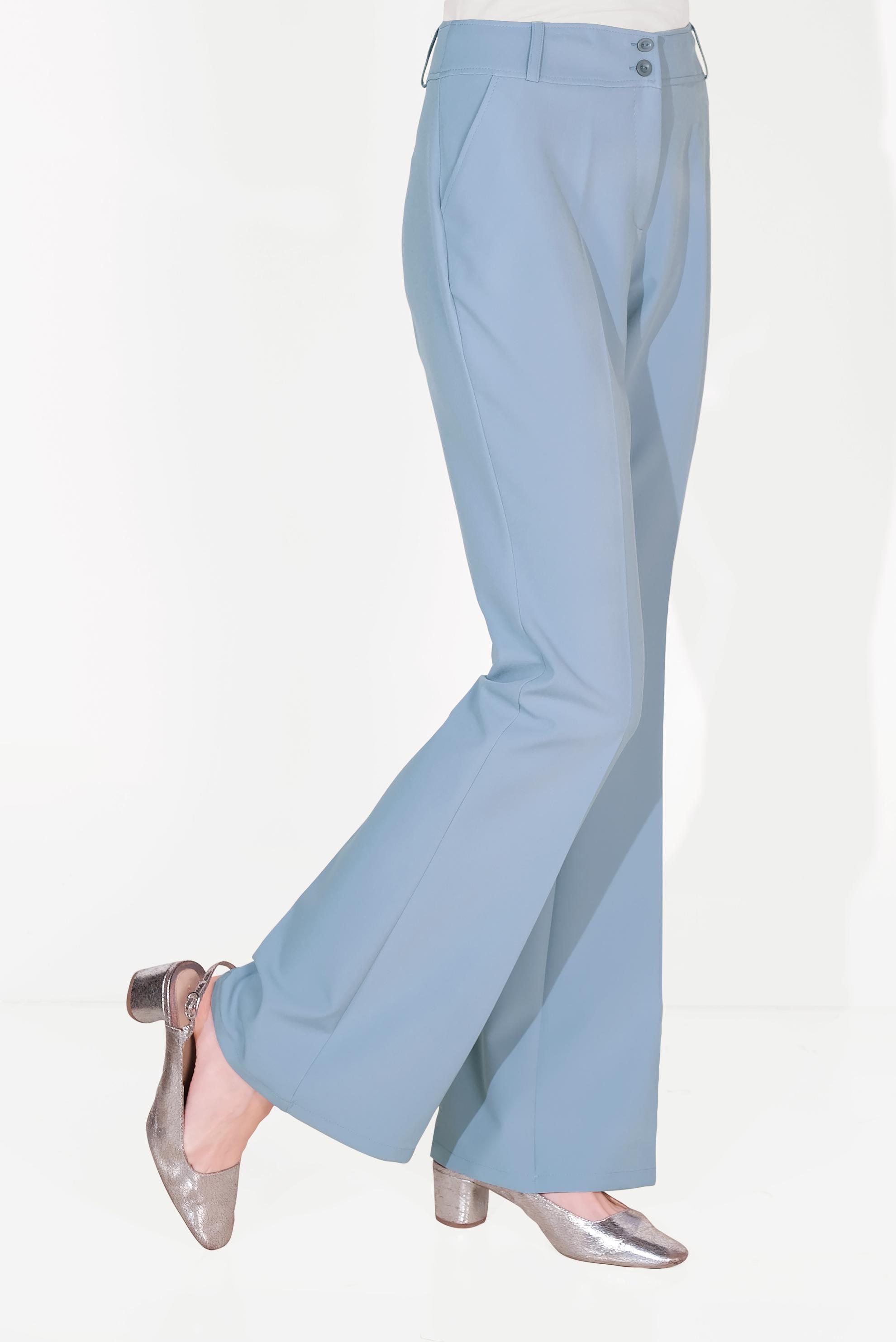 Tesettür giyim MAVİ DÜĞMELİ YÜKSEK BEL PANTOLON 70086