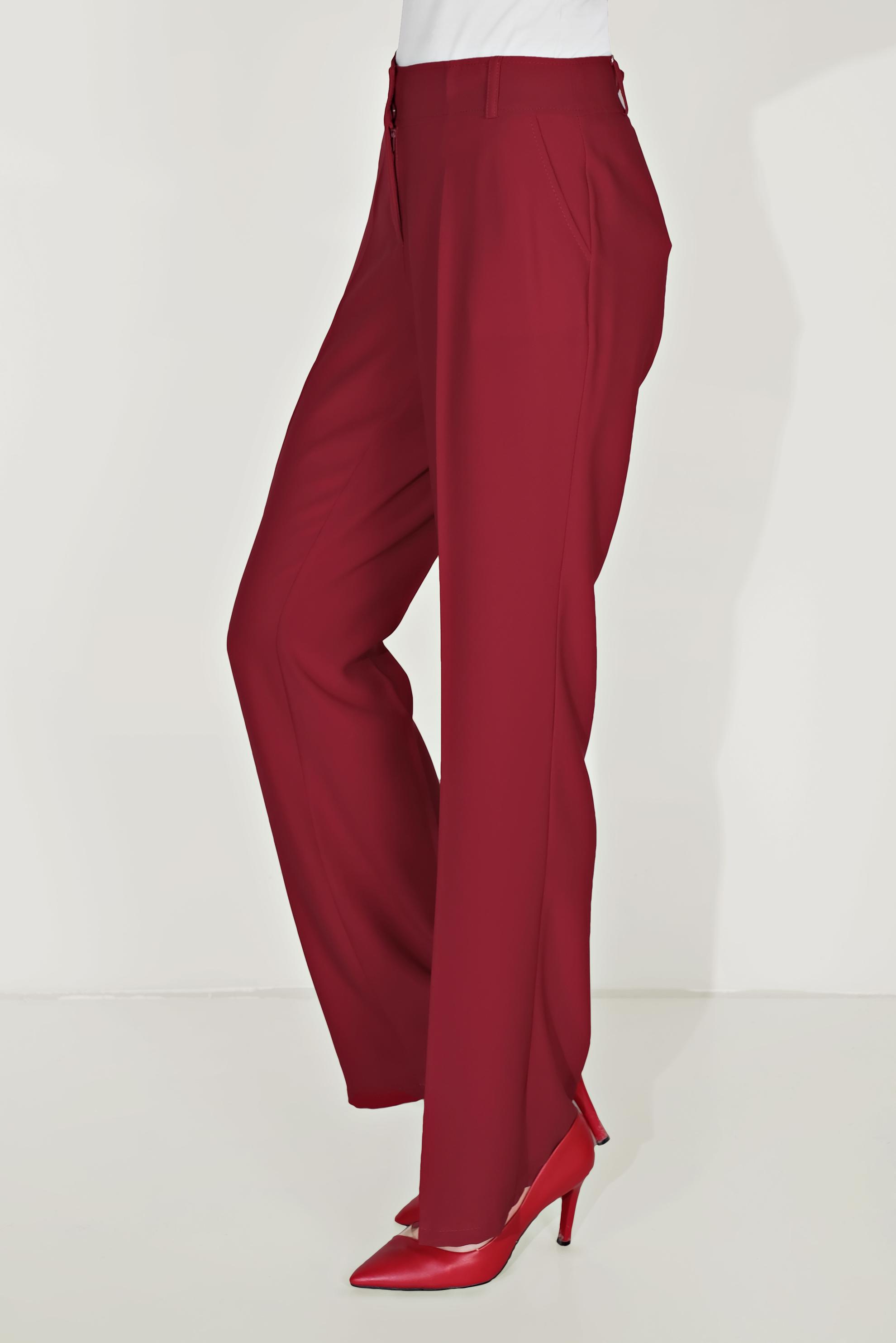 Tesettür giyim KIRMIZI CEPLİ PANTOLON 70087