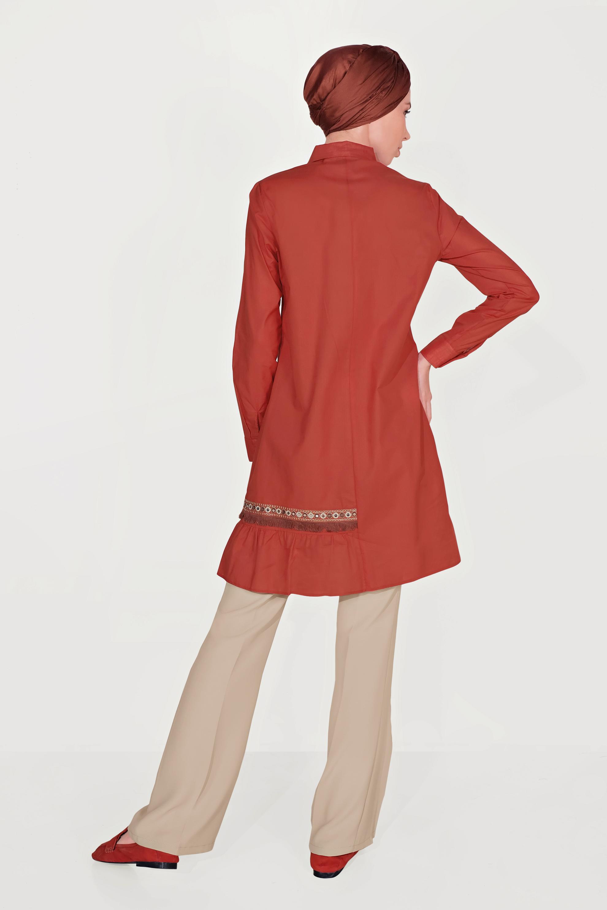 Tesettür giyim BEJ CEPLİ PANTOLON 70087