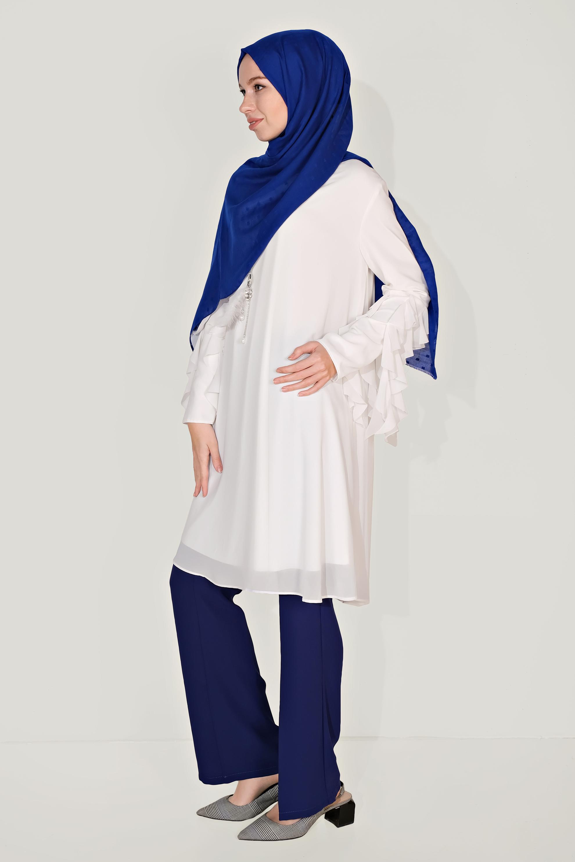 Tesettür giyim LACİVERT CEPLİ PANTOLON 70087