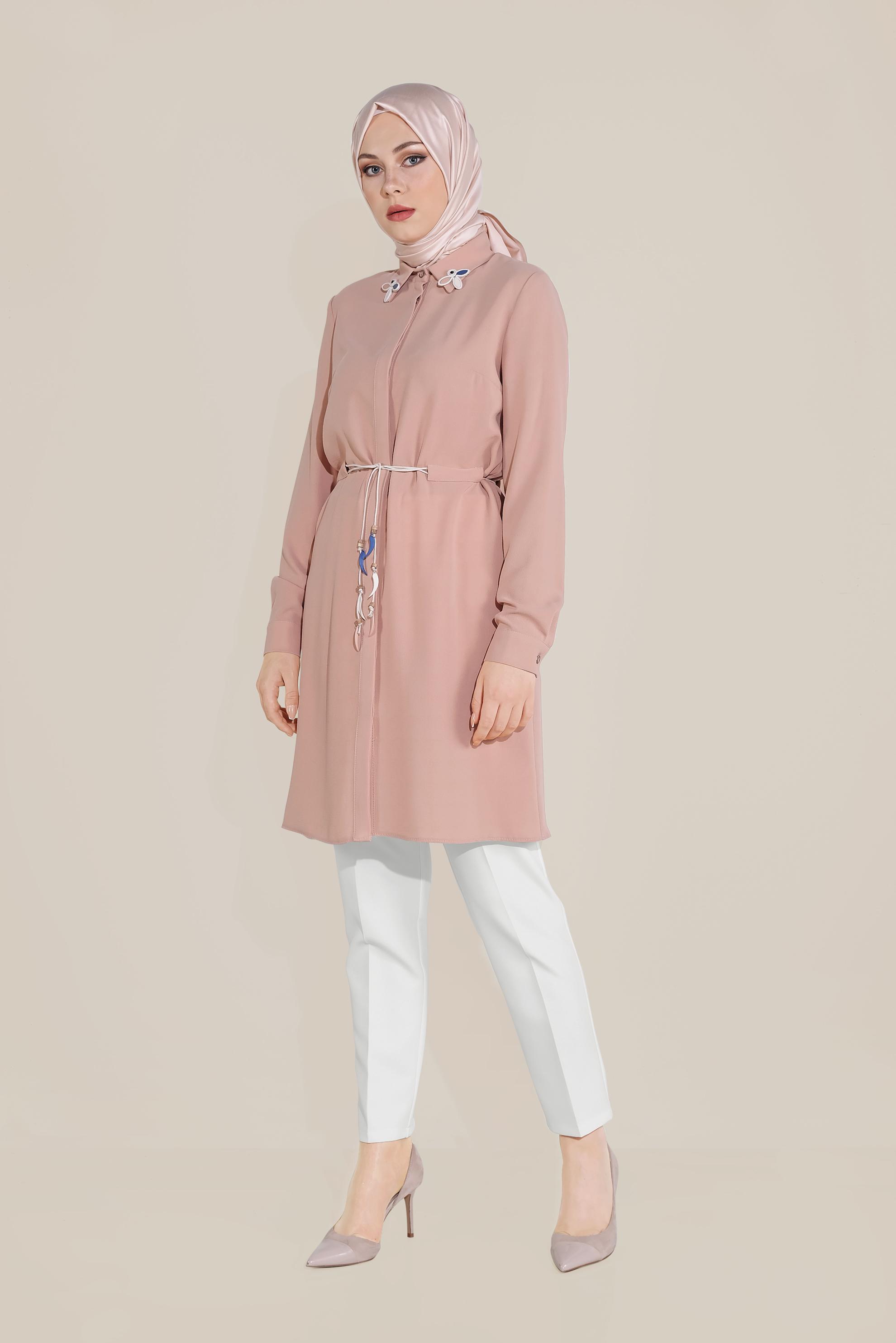 Tesettür giyim BEYAZ YÜKSEK BEL KLASİK PANTOLON 70092 