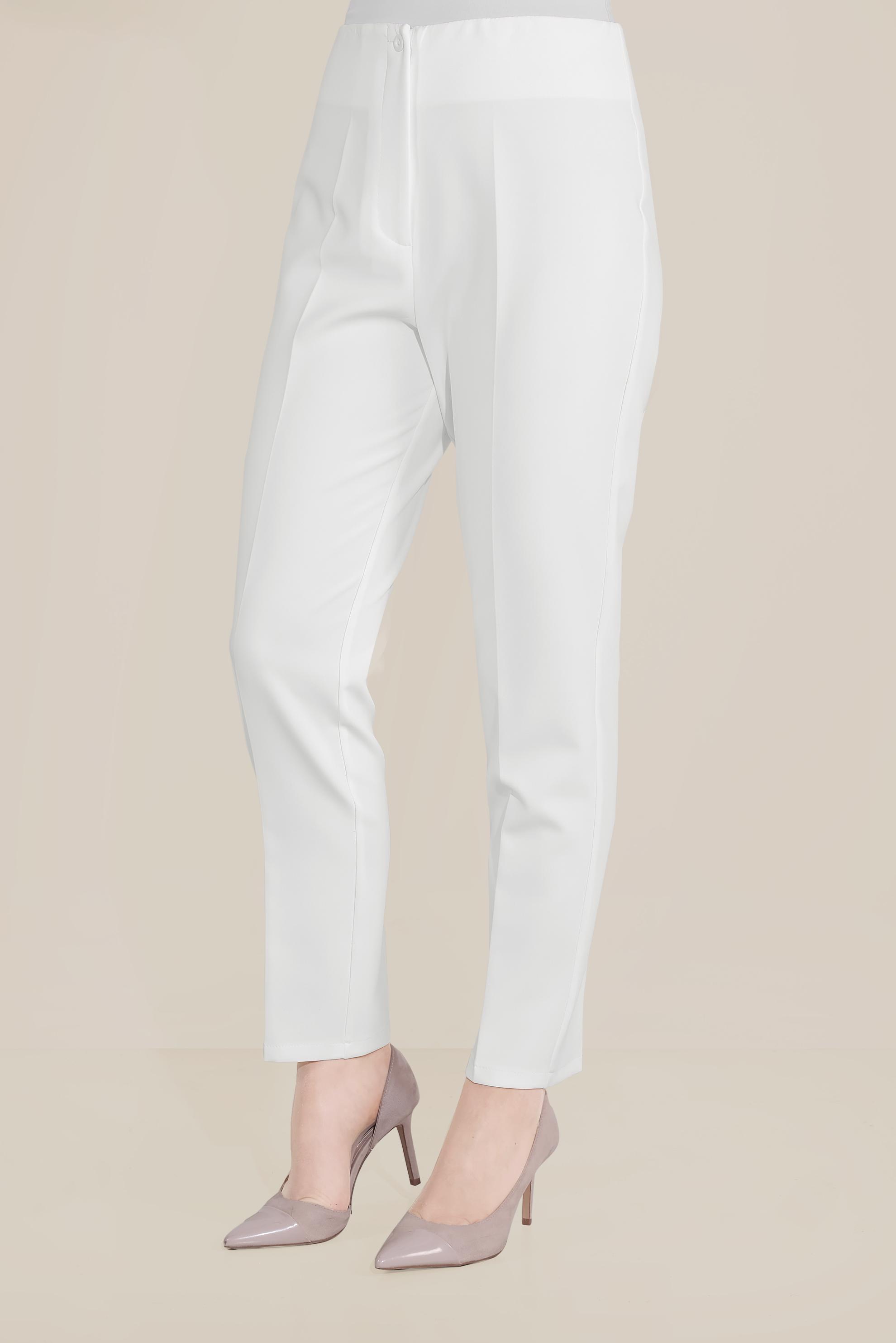 Tesettür giyim BEYAZ YÜKSEK BEL KLASİK PANTOLON 70092 