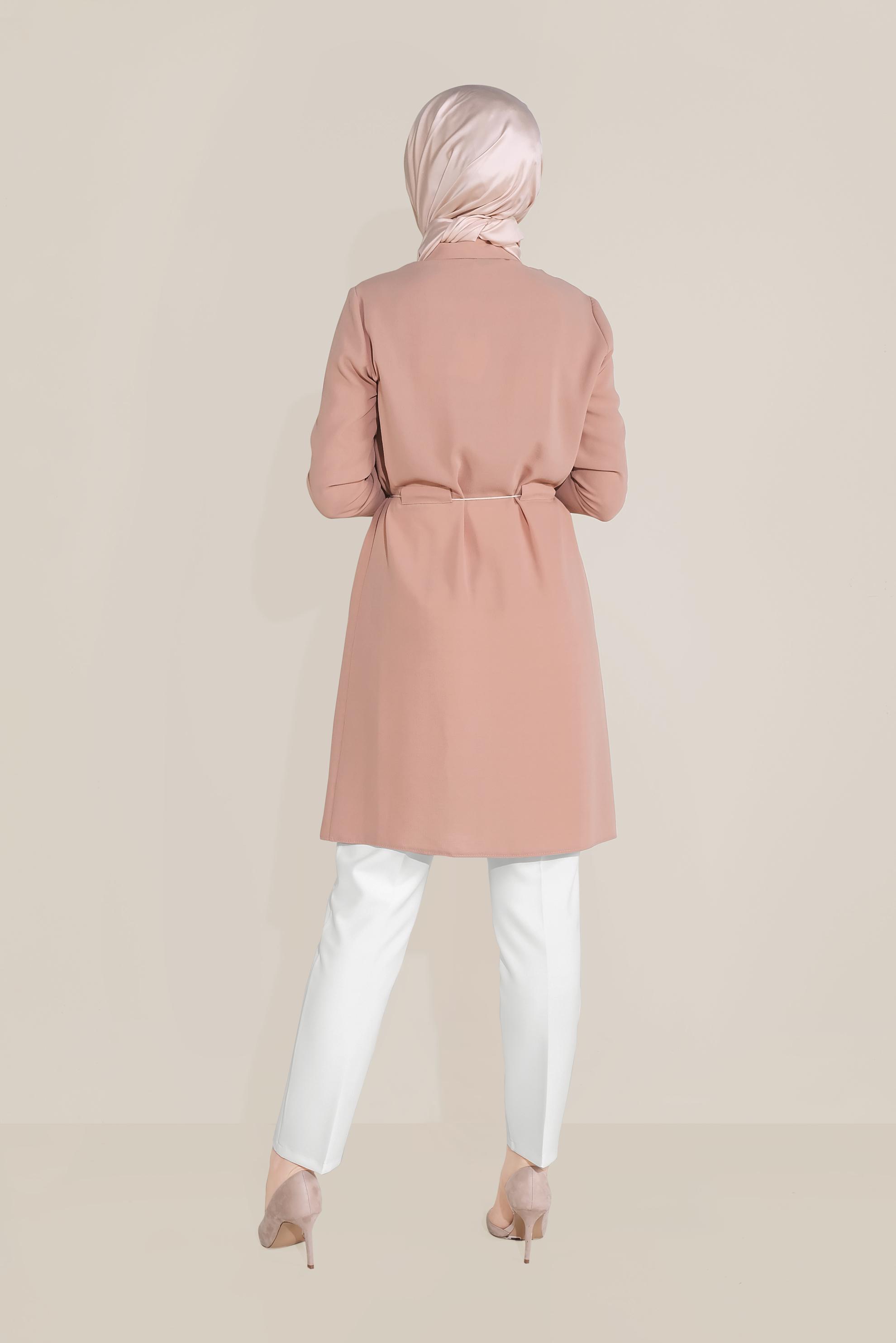 Tesettür giyim BEYAZ YÜKSEK BEL KLASİK PANTOLON 70092 