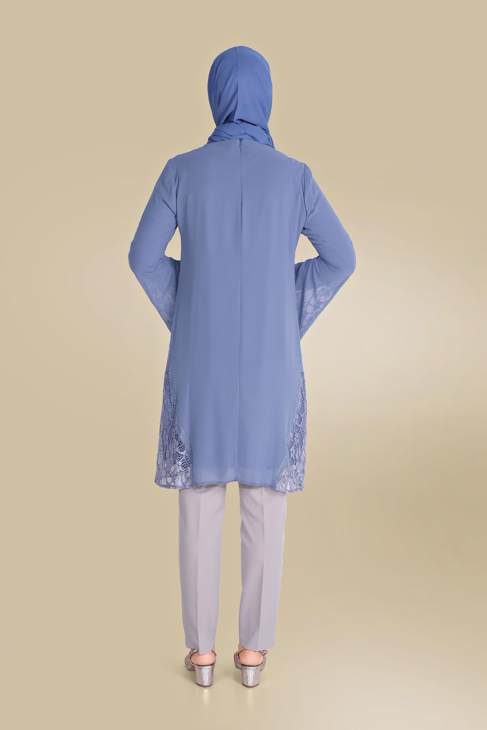 Tesettür giyim GRİ YÜKSEK BEL KLASİK PANTOLON 70092 