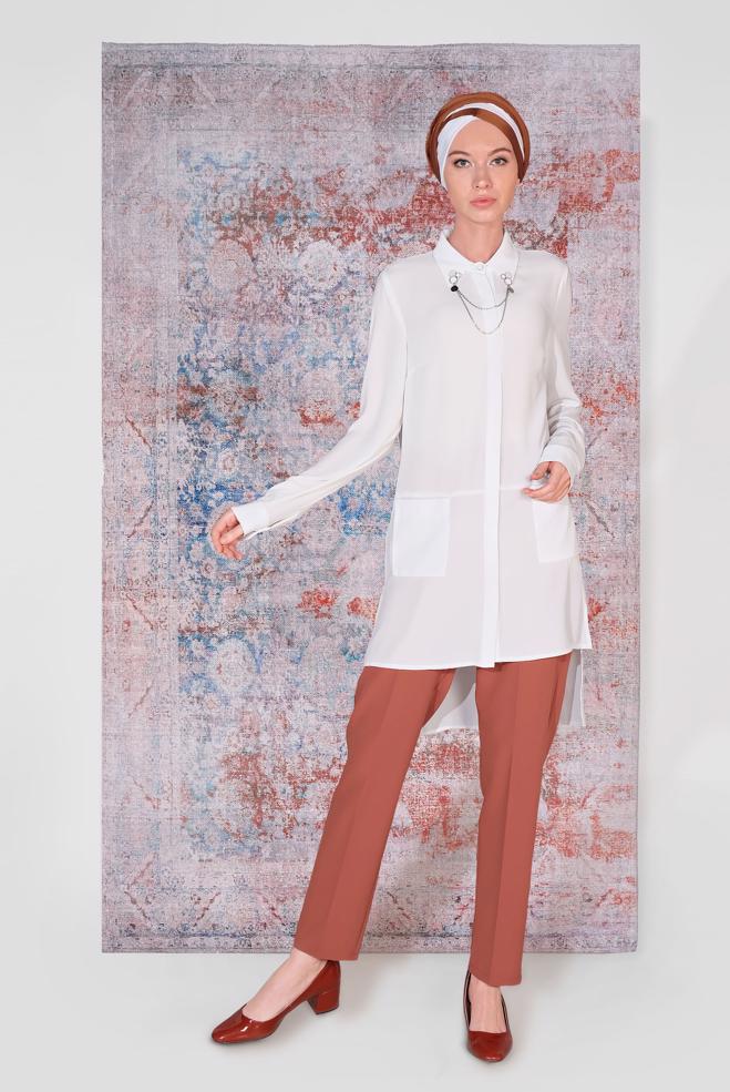 Tesettür giyim  YÜKSEK BEL KLASİK PANTOLON 70092  - ALVİNA