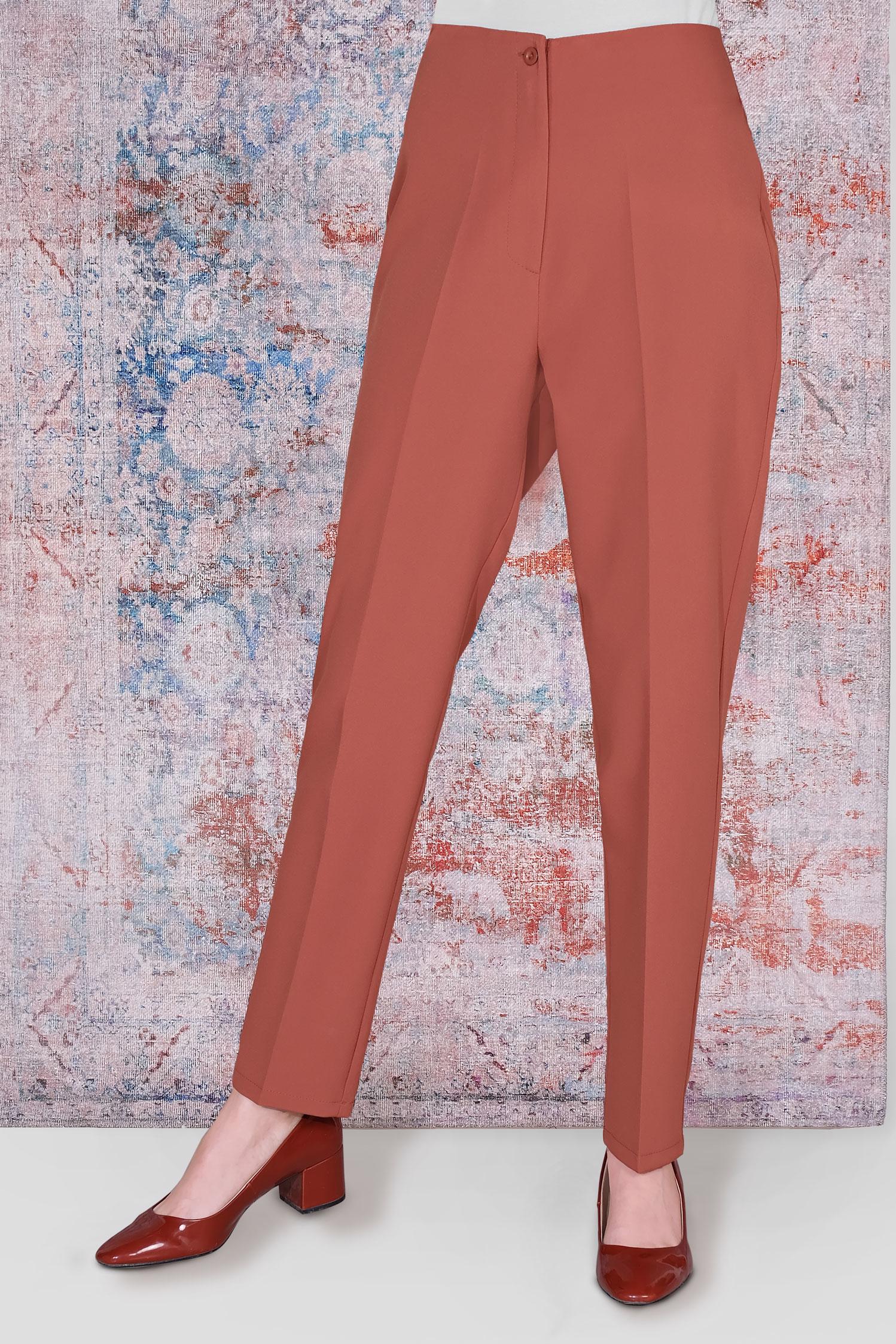 Tesettür giyim TURUNCU YÜKSEK BEL KLASİK PANTOLON 70092 