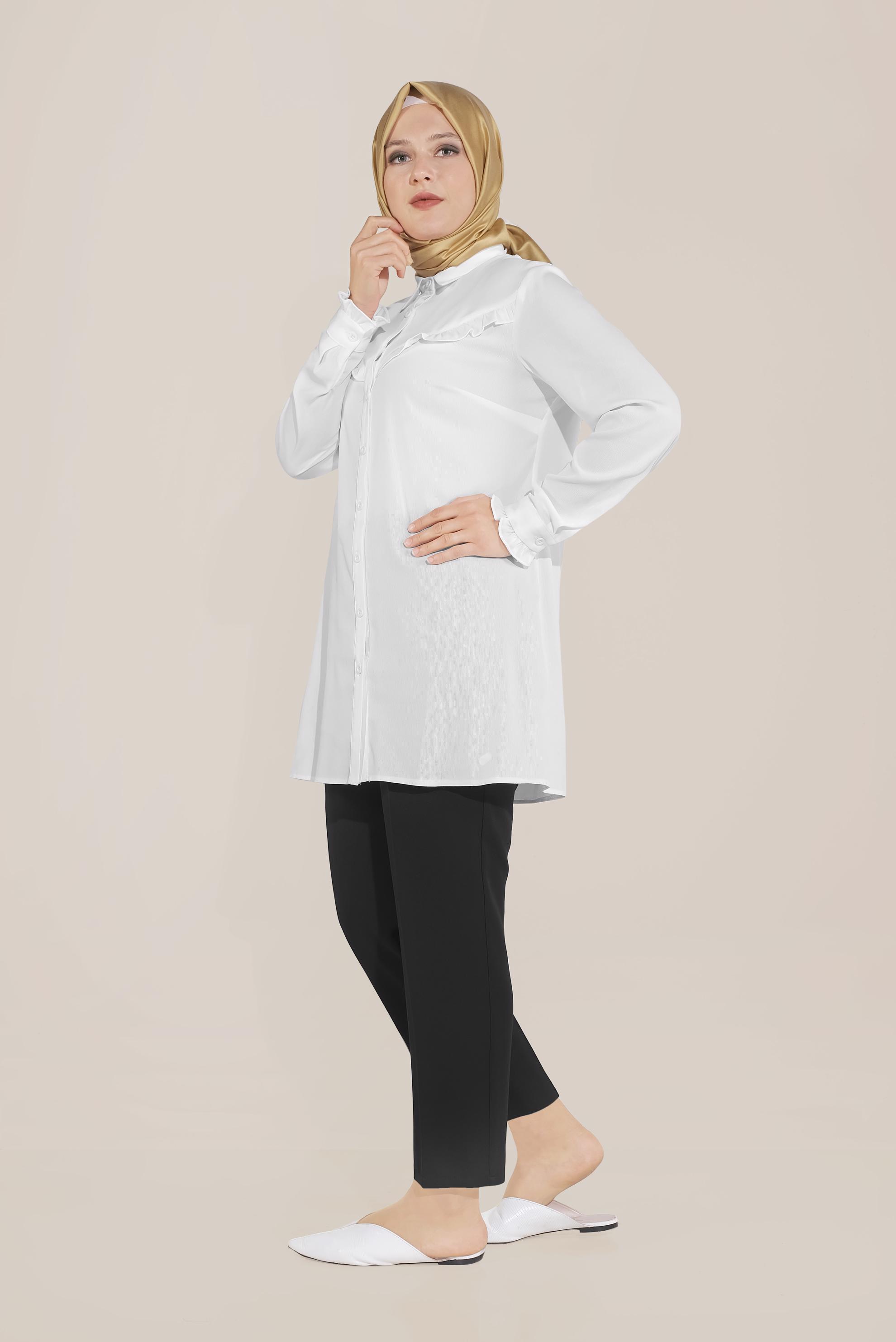 Tesettür giyim SİYAH KLASİK KESİM DÜĞMELİ PANTOLON 70099 