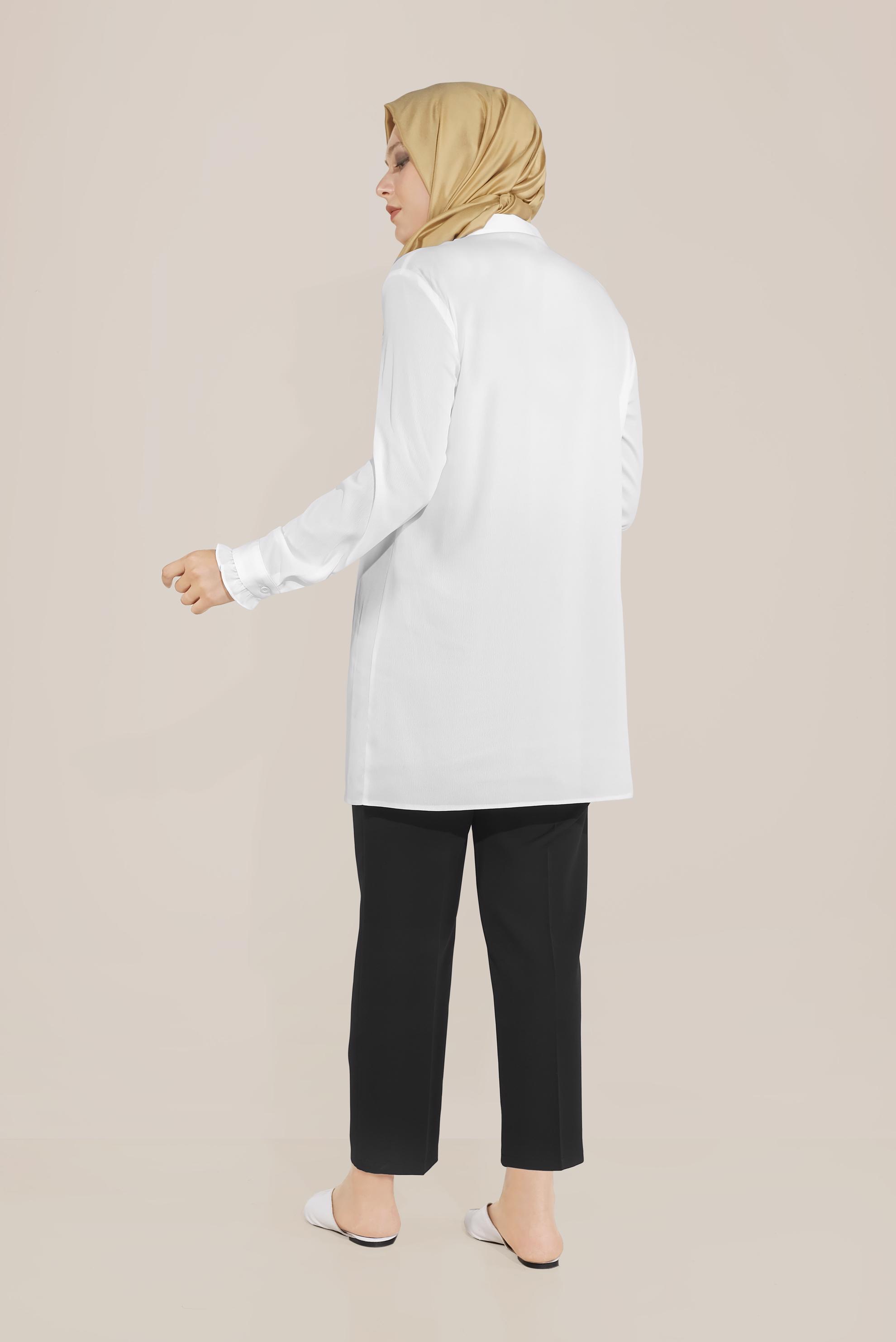 Tesettür giyim SİYAH KLASİK KESİM DÜĞMELİ PANTOLON 70099 